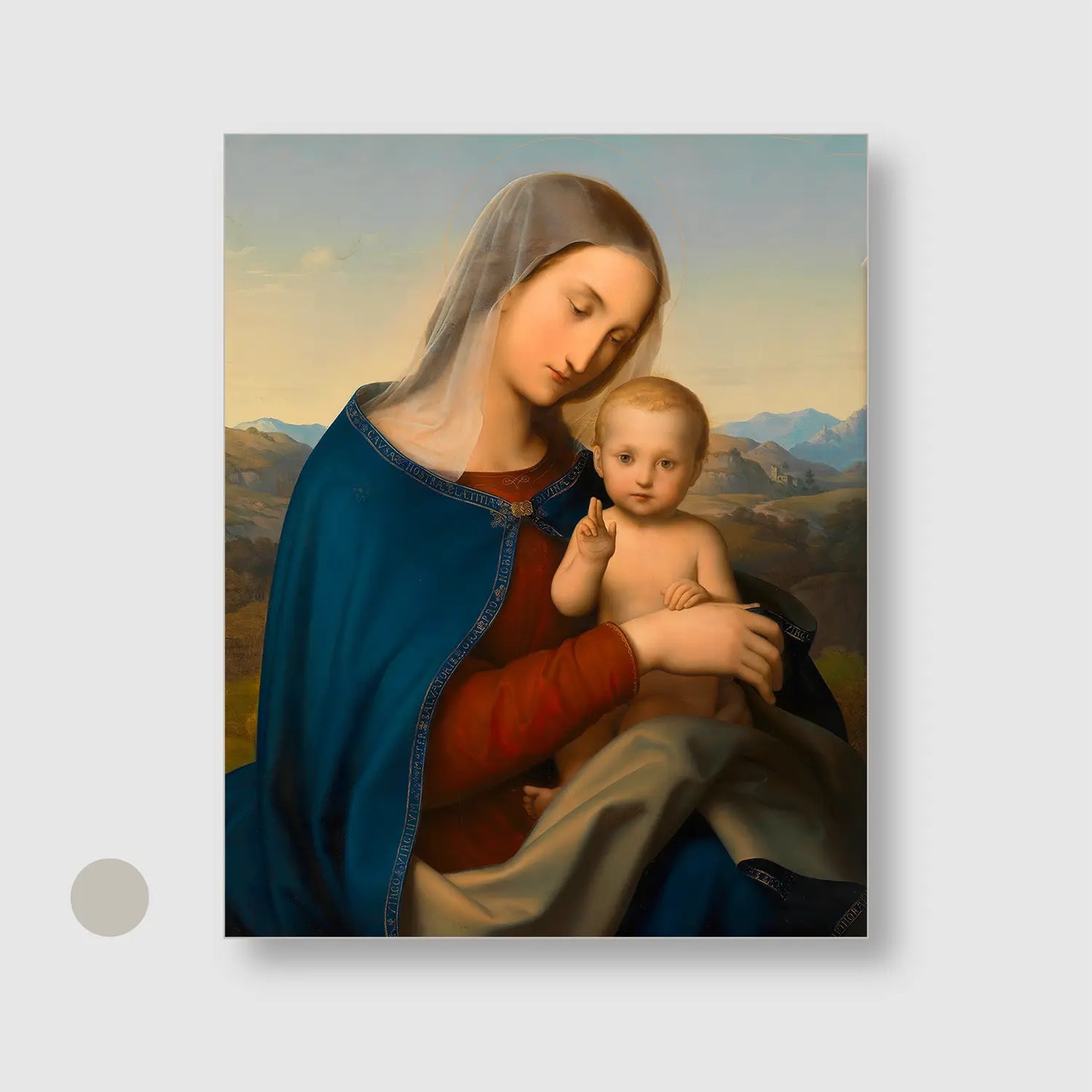 Madonna and Child (1829) (Graphic Only) with Silver Frame - Serene Religious Wall Art