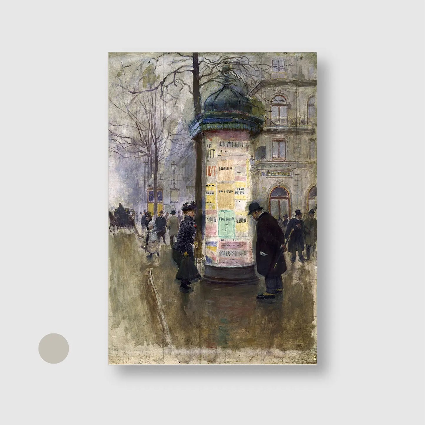 The Morris Column (1885) (Graphic Only) with Silver Frame - Minimal Urban Wall Art