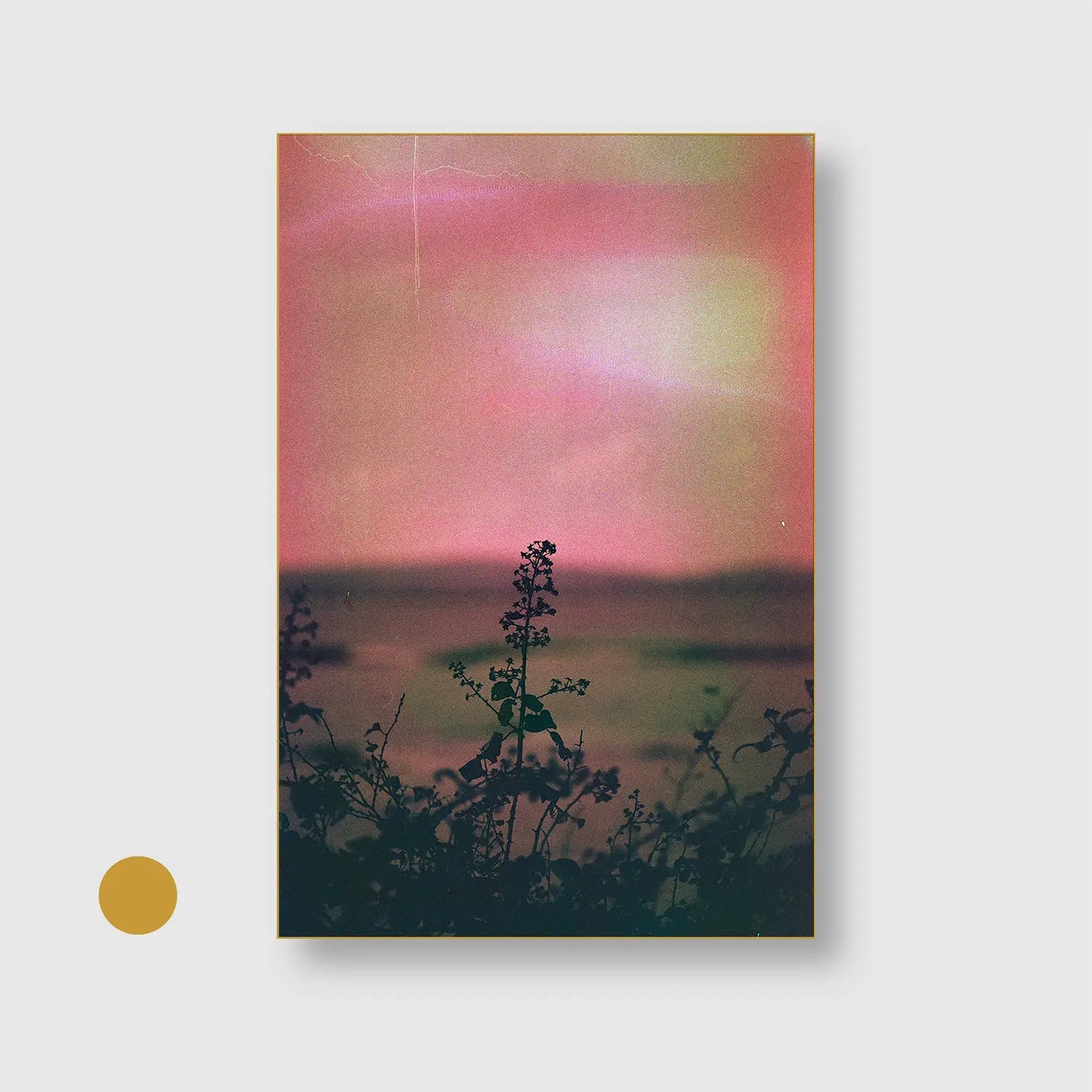 Pastel Horizon with Gold Frame - Serene Nature Wall Art