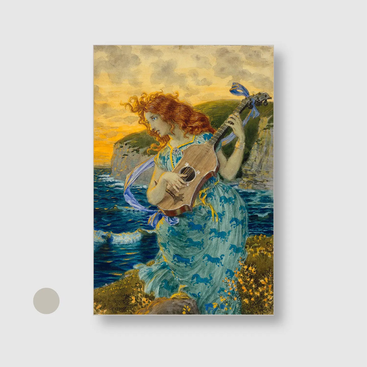 The Bard's Daughter (1900) (Graphic Only) with Silver Frame - Cozy Abstract Wall Art