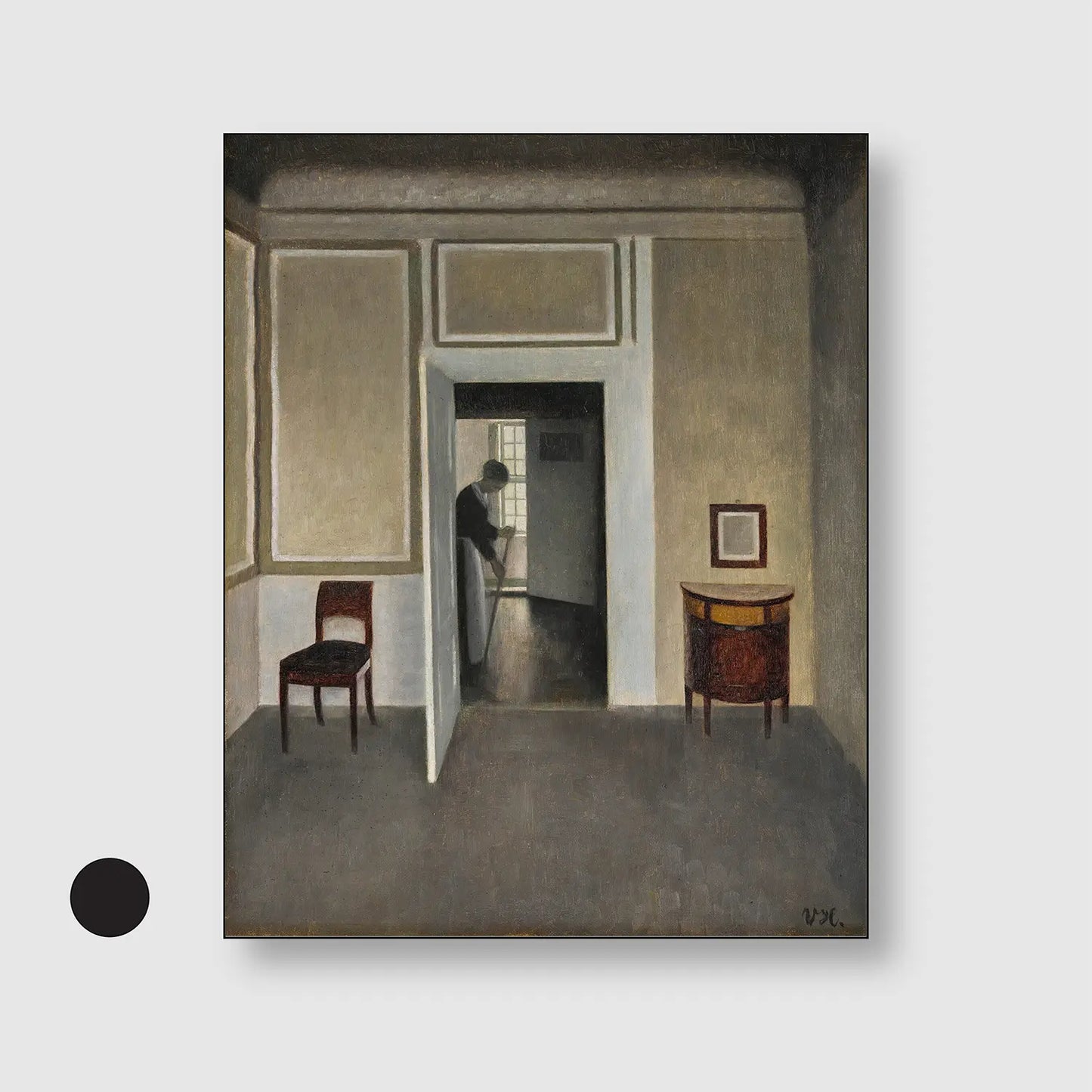 Interior, Strandgade 30 (Graphic Only) with Black Frame - Serene Urban Wall Art