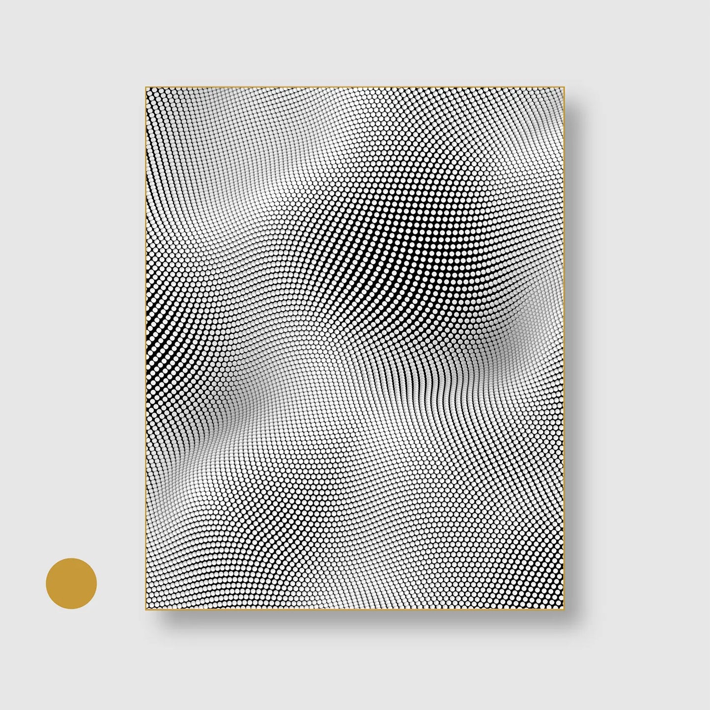 Dimensional Pulse (Graphic Only) with Gold Frame - Minimal Abstract Wall Art