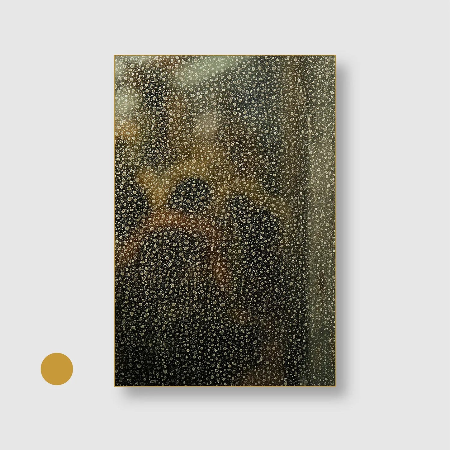 Droplets on Glass (Graphic Only) with Gold Frame - Minimal Texture Wall Art
