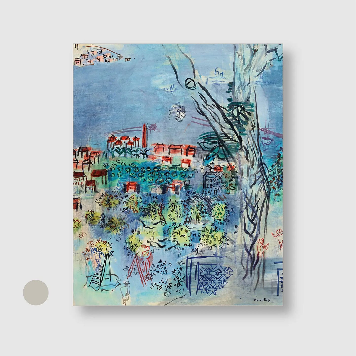 Study for Golfe-Juan (1926) with Silver Frame - Playful Abstract Wall Art
