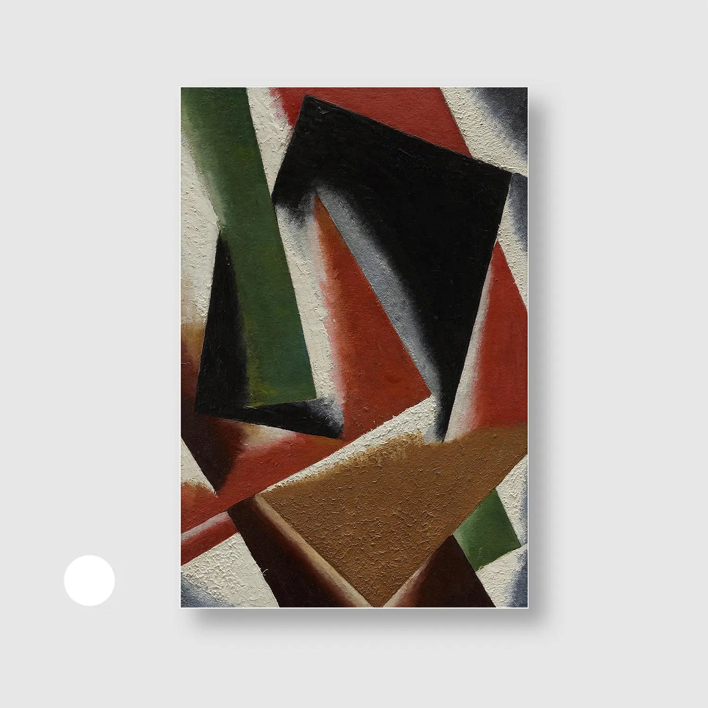 Painterly Architectonics (1918) (Graphic Only) with White Frame - Dramatic Abstract Wall Art