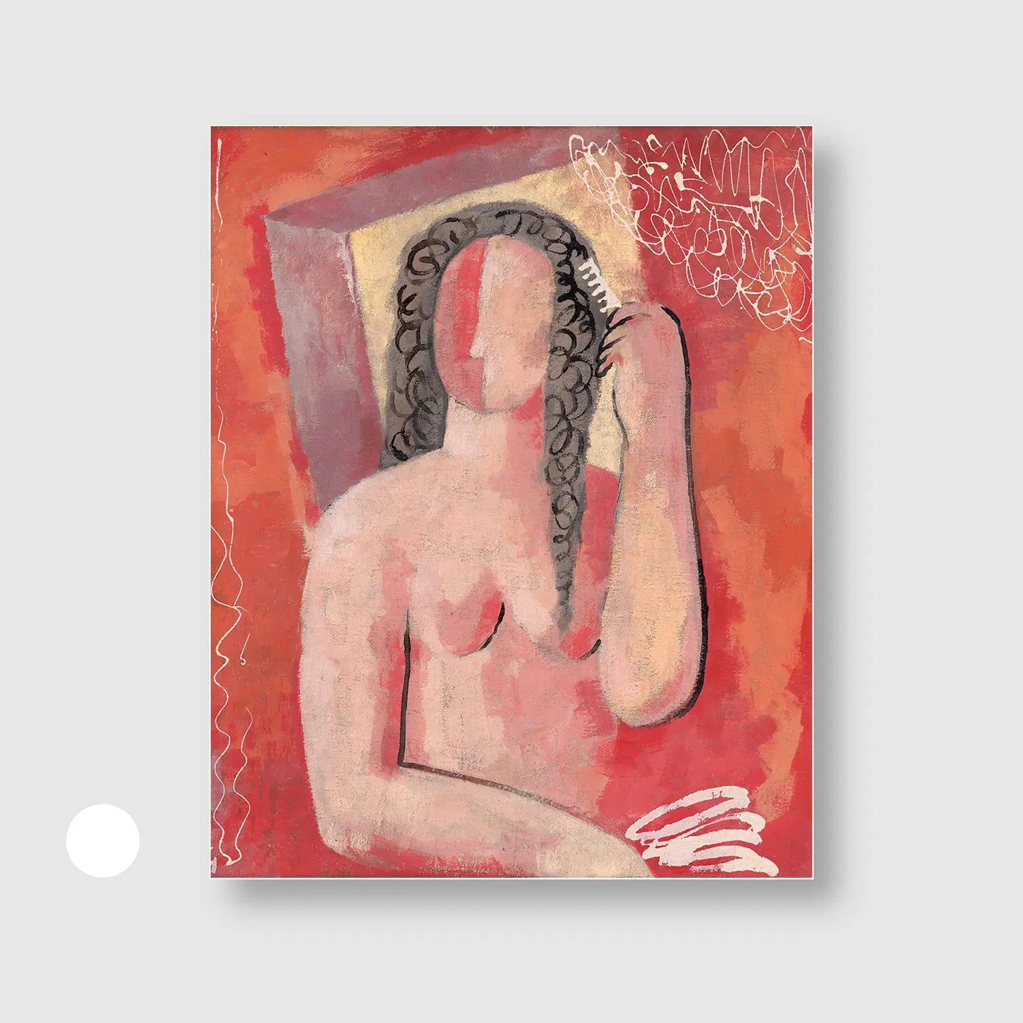 Grooming (Morning) (1931) (Graphic Only) with White Frame - Intimate People Wall Art