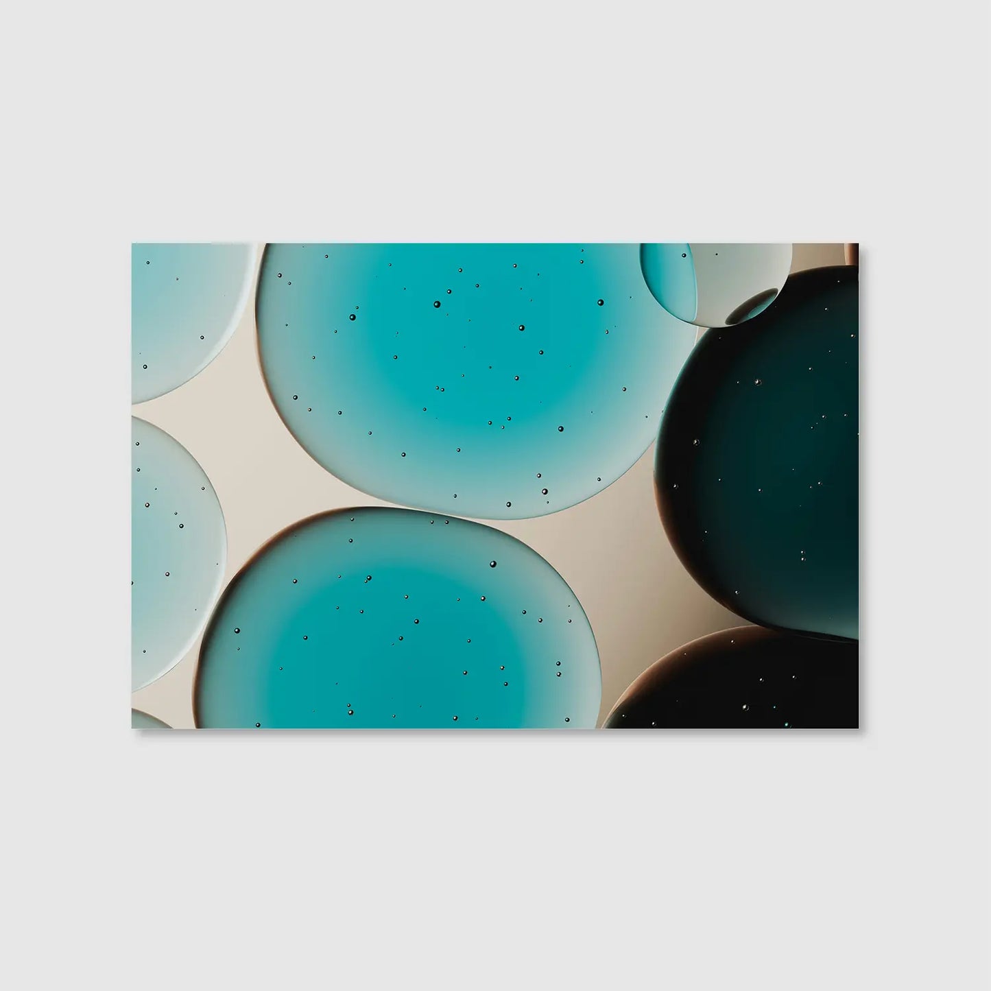 Aqua Orbits (Graphic Only) - Futuristic Abstract Wall Art for Office