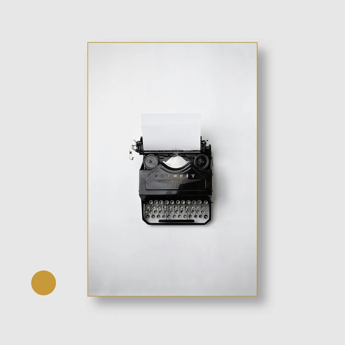 Blank Page (Graphic Only) with Gold Frame - Minimal Still life Wall Art