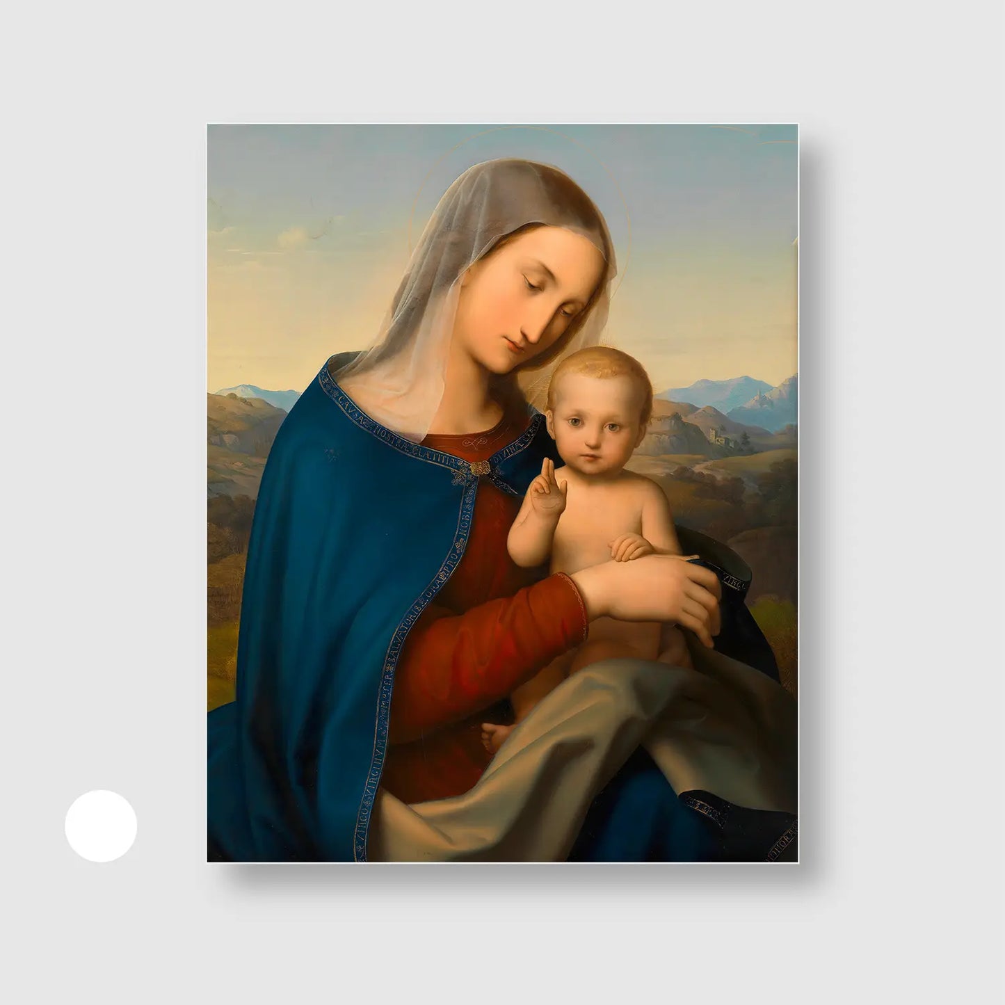 Madonna and Child (1829) (Graphic Only) with White Frame - Serene Religious Wall Art