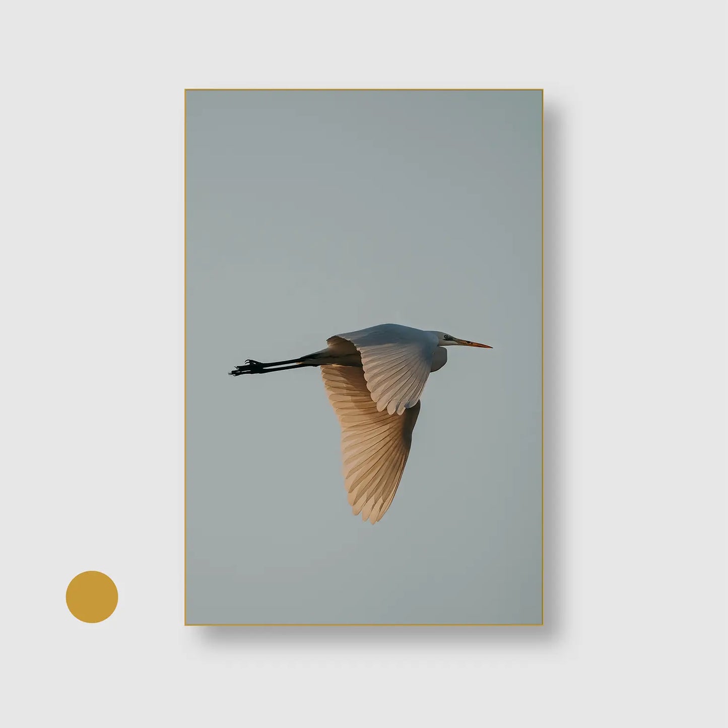 Solitary Soar (Graphic Only) with Gold Frame - Serene Nature Wall Art