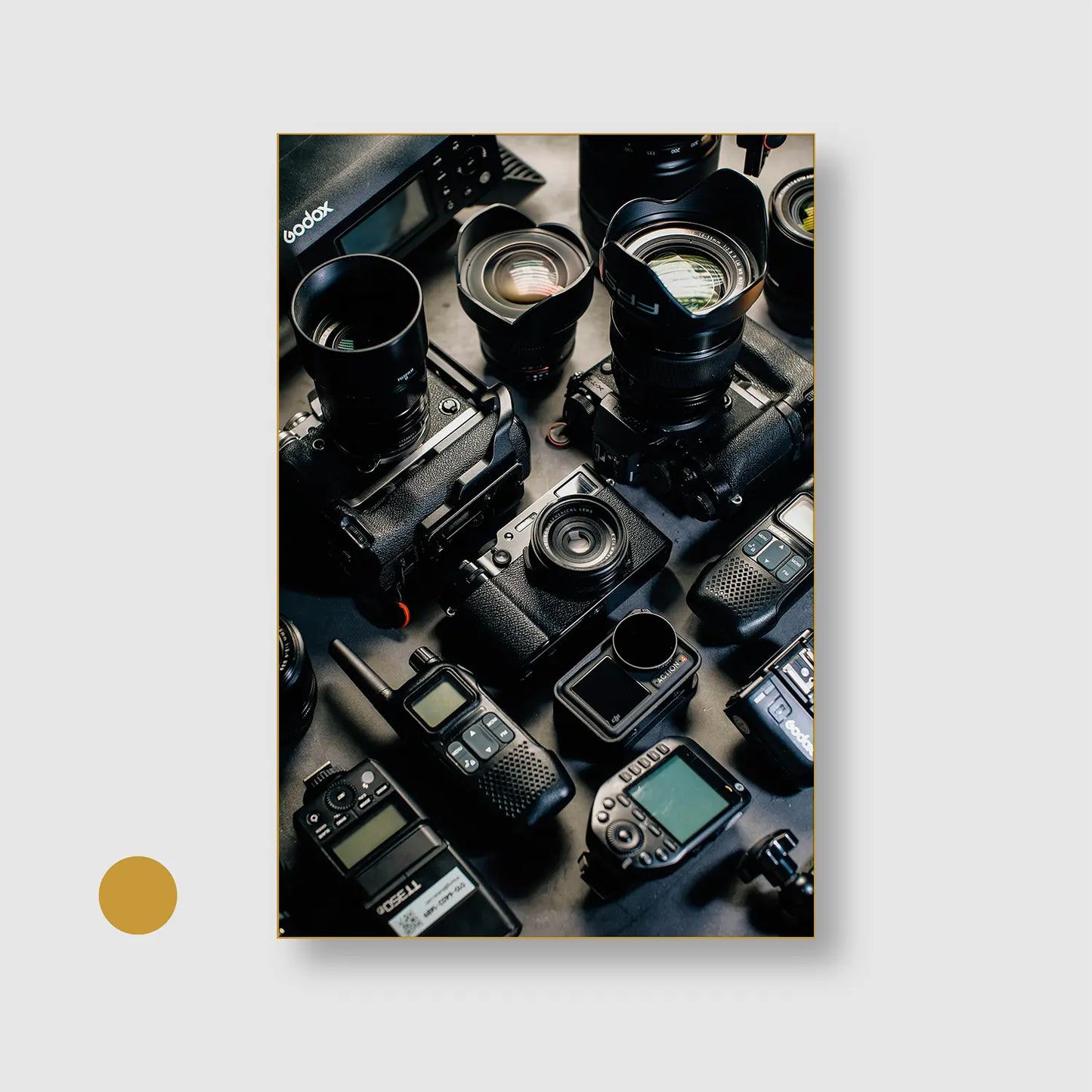 Through the Lens (Graphic Only) with Gold Frame - Playful Still life Wall Art