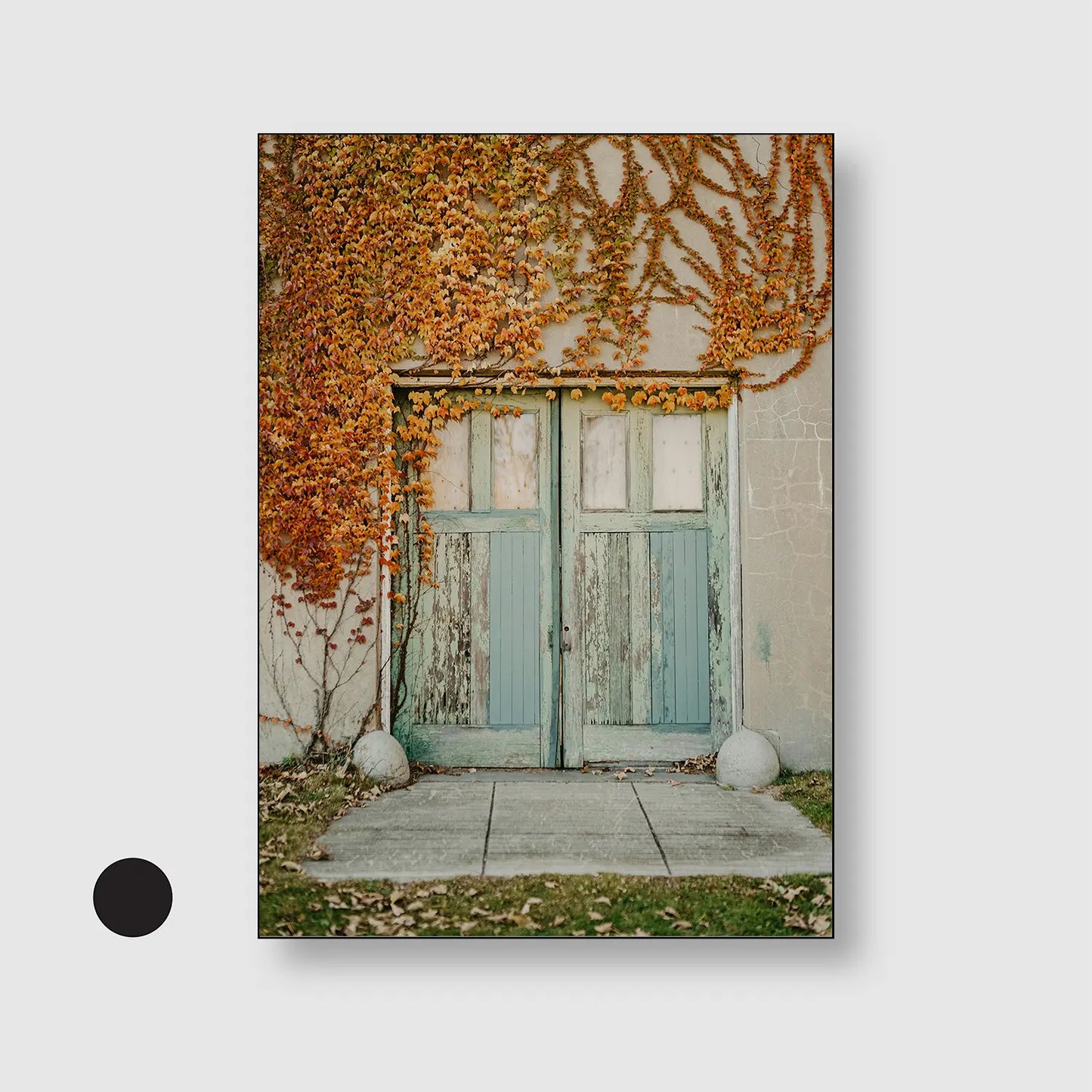 Autumn’s Threshold (Graphic Only) with Black Frame - Minimal Urban Wall Art