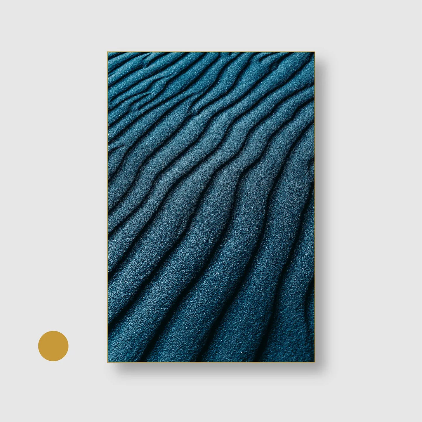 Blue Sand Ripples (Graphic Only) with Gold Frame - Minimal Texture Wall Art