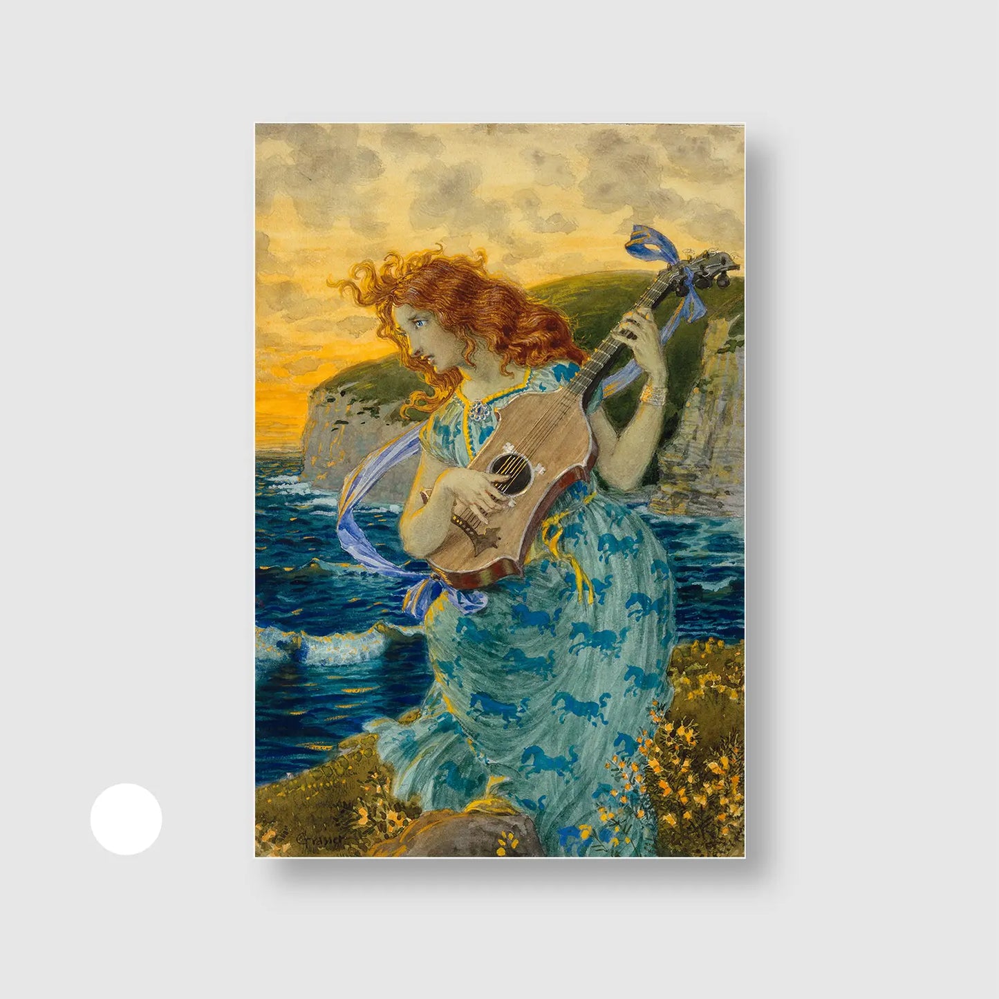 The Bard's Daughter (1900) (Graphic Only) with White Frame - Cozy Abstract Wall Art