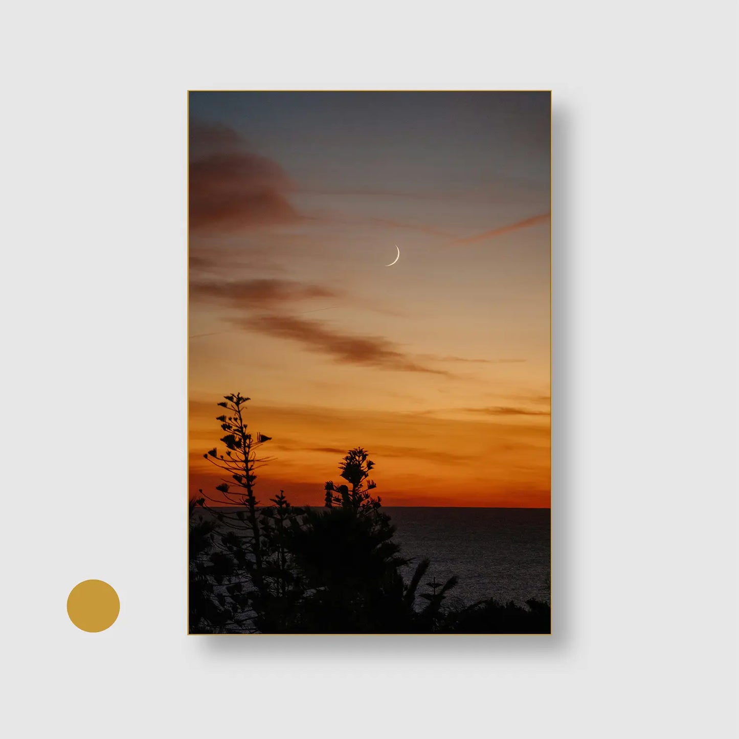 Twilight Crescent (Graphic Only) with Gold Frame - Cozy Nature Wall Art