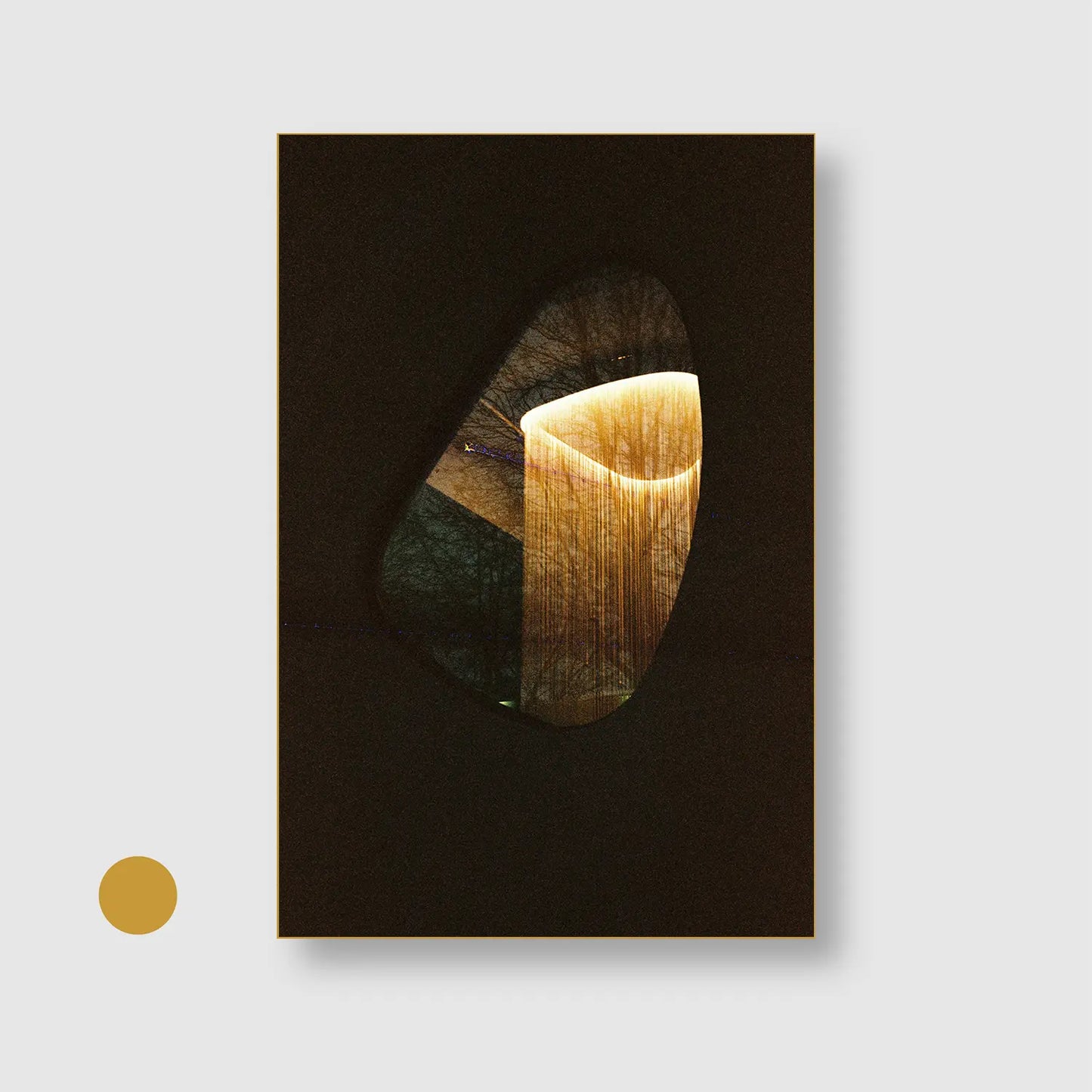 Golden Portal (Graphic Only) with Gold Frame - Minimal Abstract Wall Art
