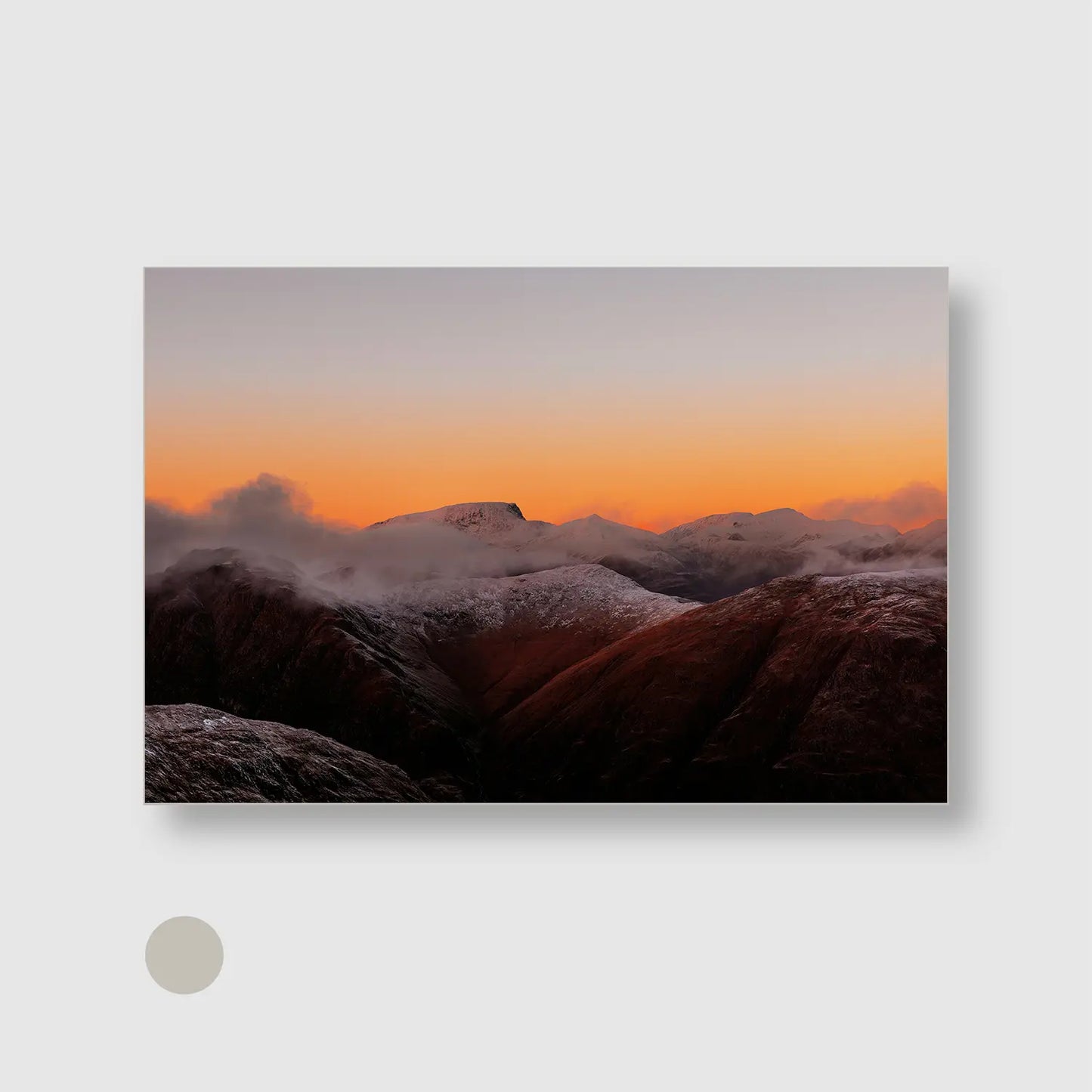 Alpenglow Ridge (Graphic Only) with Silver Frame - Cozy Nature Wall Art