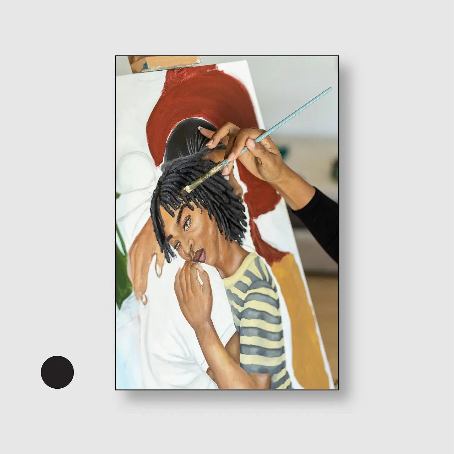 Tender Strokes (Graphic Only) with Black Frame - Playful Abstract Wall Art