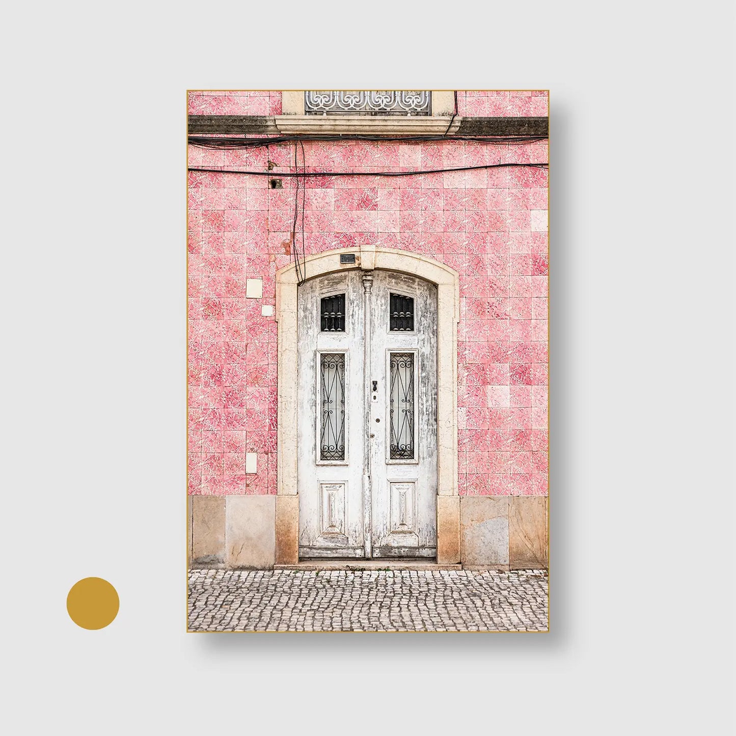 Rose Facade (Graphic Only) with Gold Frame - Minimal Urban Wall Art