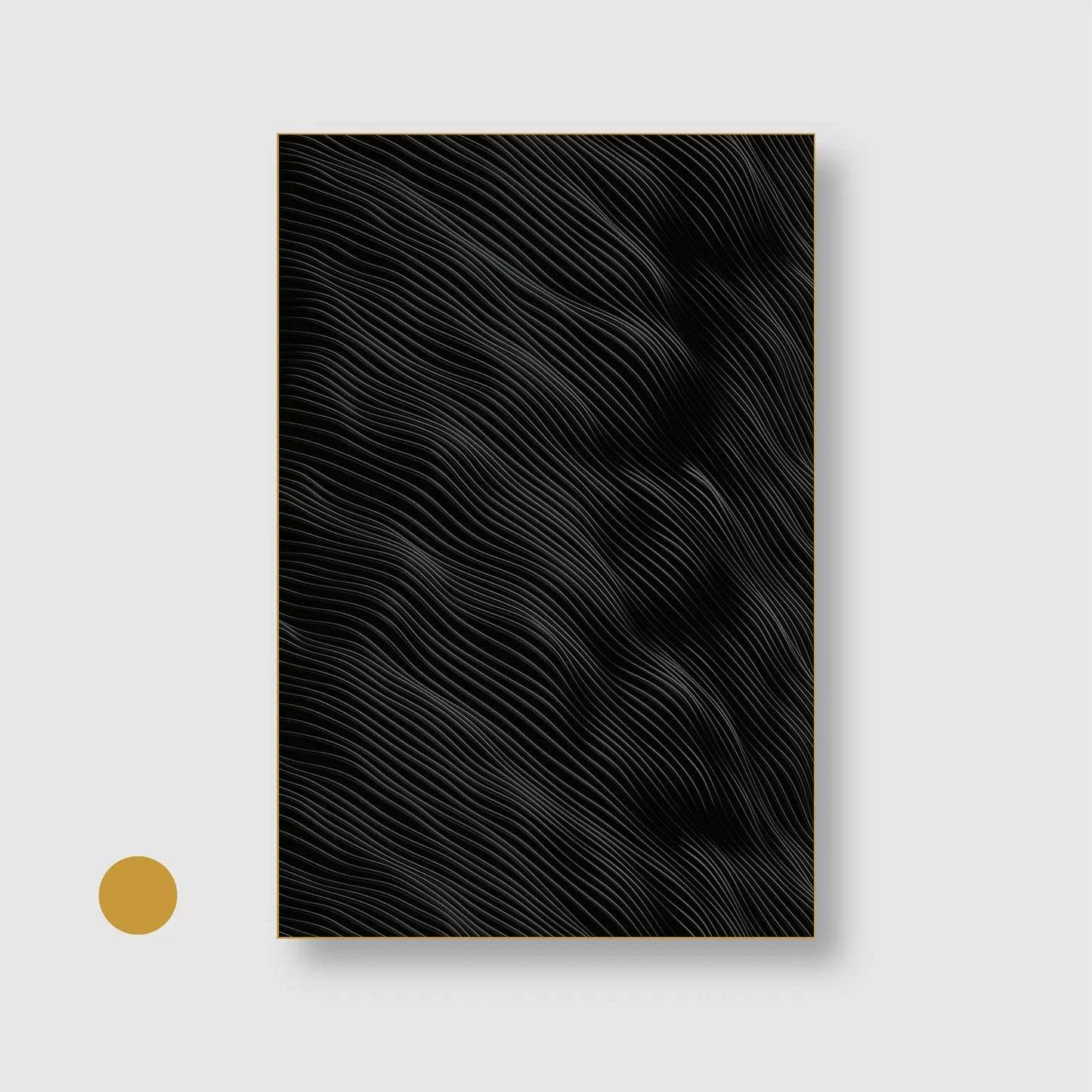 Silent Currents (Graphic Only) with Gold Frame - Minimal Abstract Wall Art