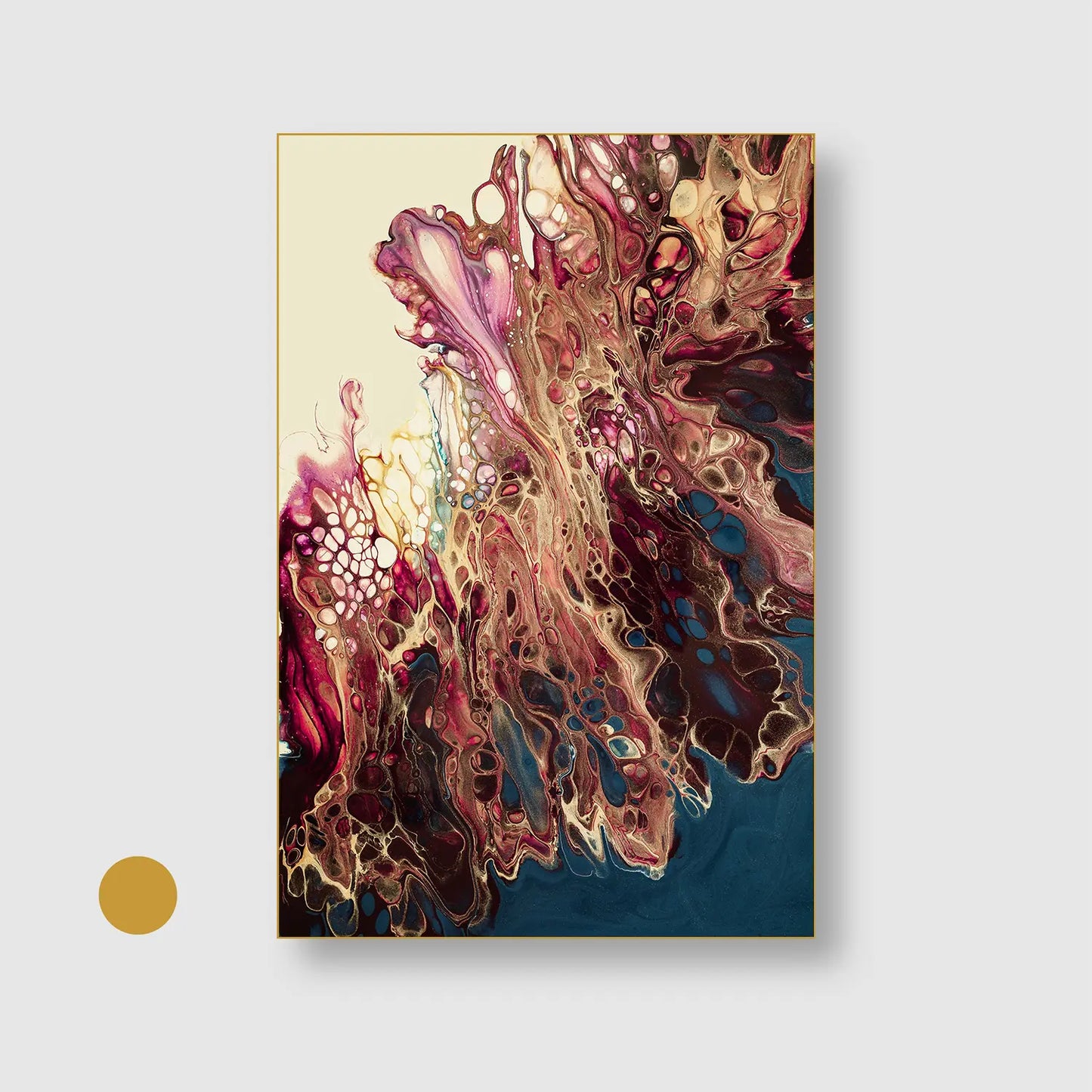 Liquid Symphony (Graphic Only) with Gold Frame - Dramatic Abstract Wall Art