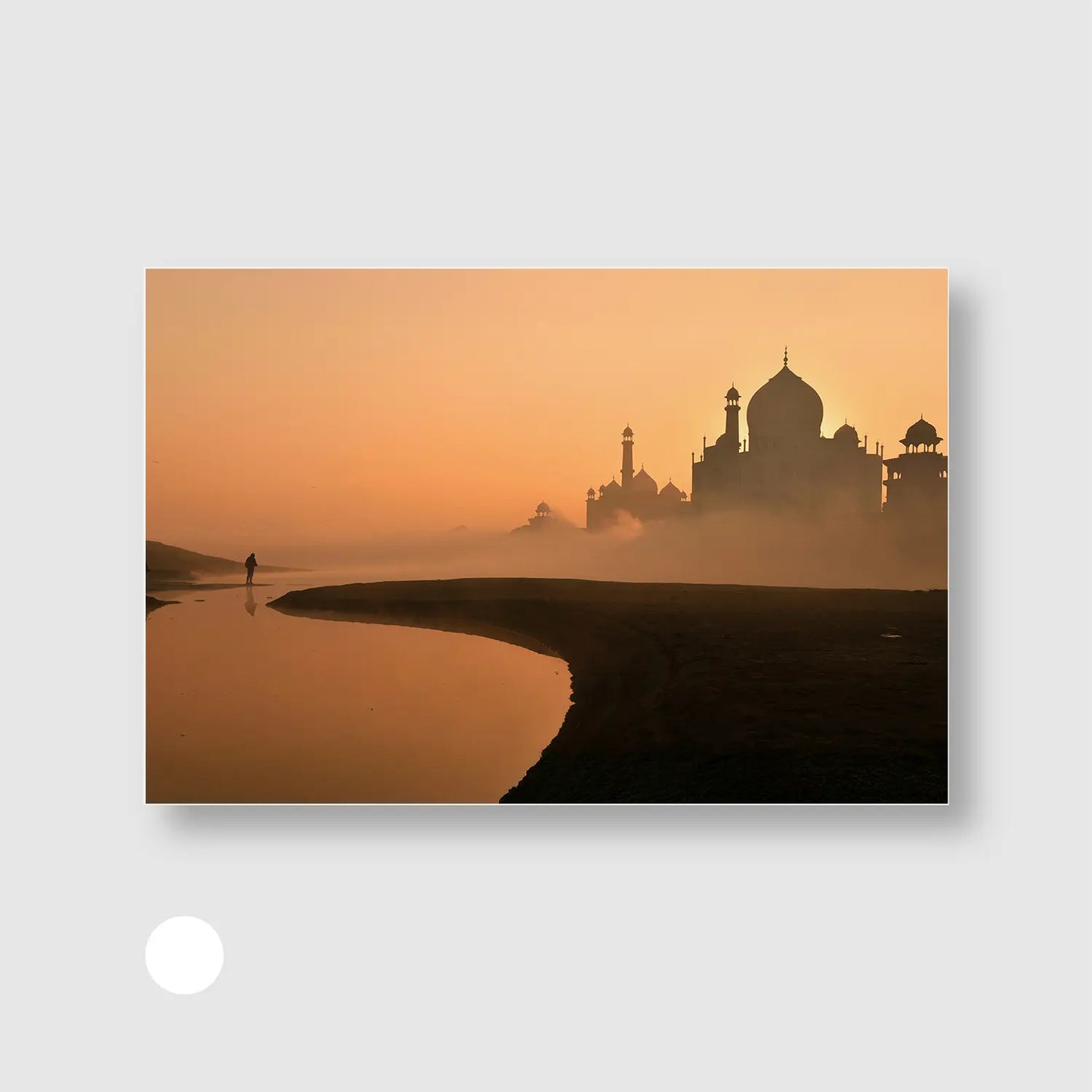 Golden Taj (Graphic Only) with White Frame - Serene Urban Wall Art