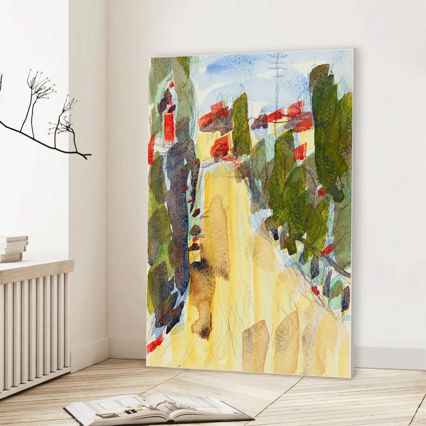 Street in Ticino (Lakeside Street) (1930) (Graphic Only) Lifestyle View - Serene Abstract Wall Art