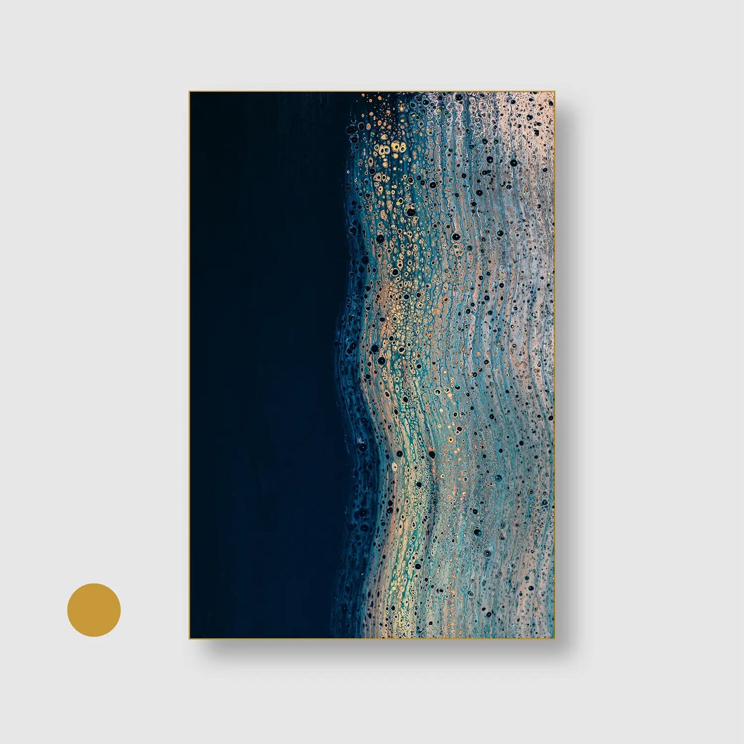 Midnight Tides (Graphic Only) with Gold Frame - Serene Abstract Wall Art