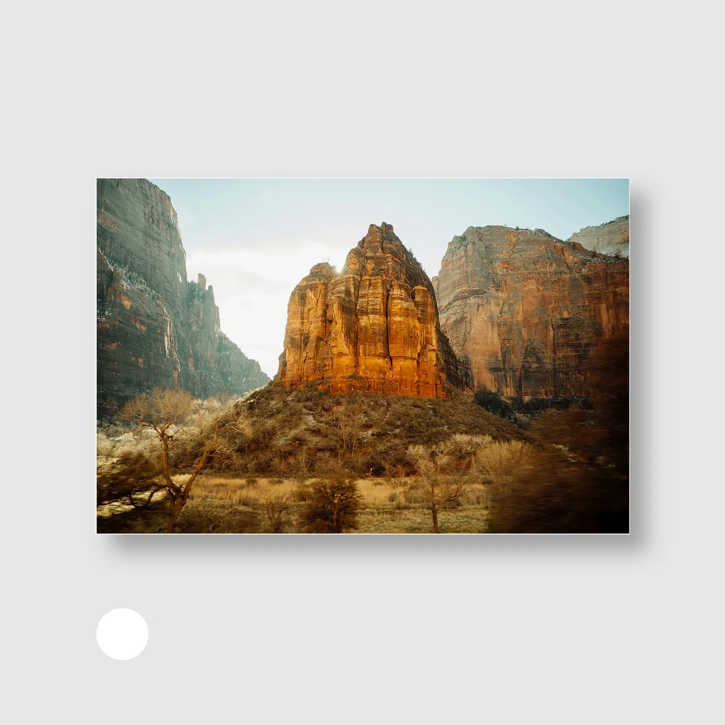 Desert Monument (Graphic Only) with White Frame - Dramatic Nature Wall Art