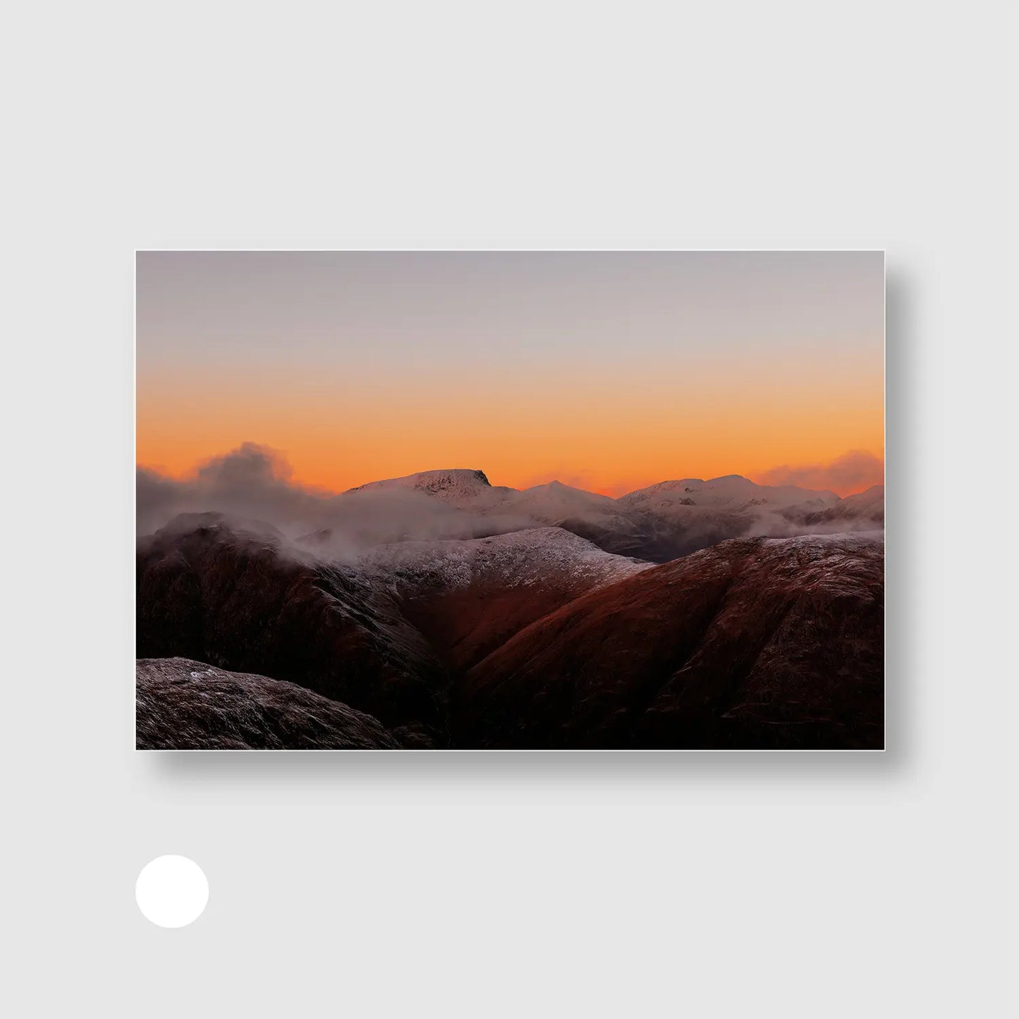 Alpenglow Ridge (Graphic Only) with White Frame - Cozy Nature Wall Art