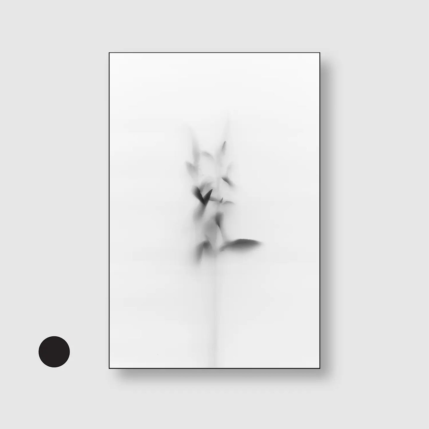 Minimal blurred plant (Graphic Only) with Black Frame - Minimal Nature Wall Art