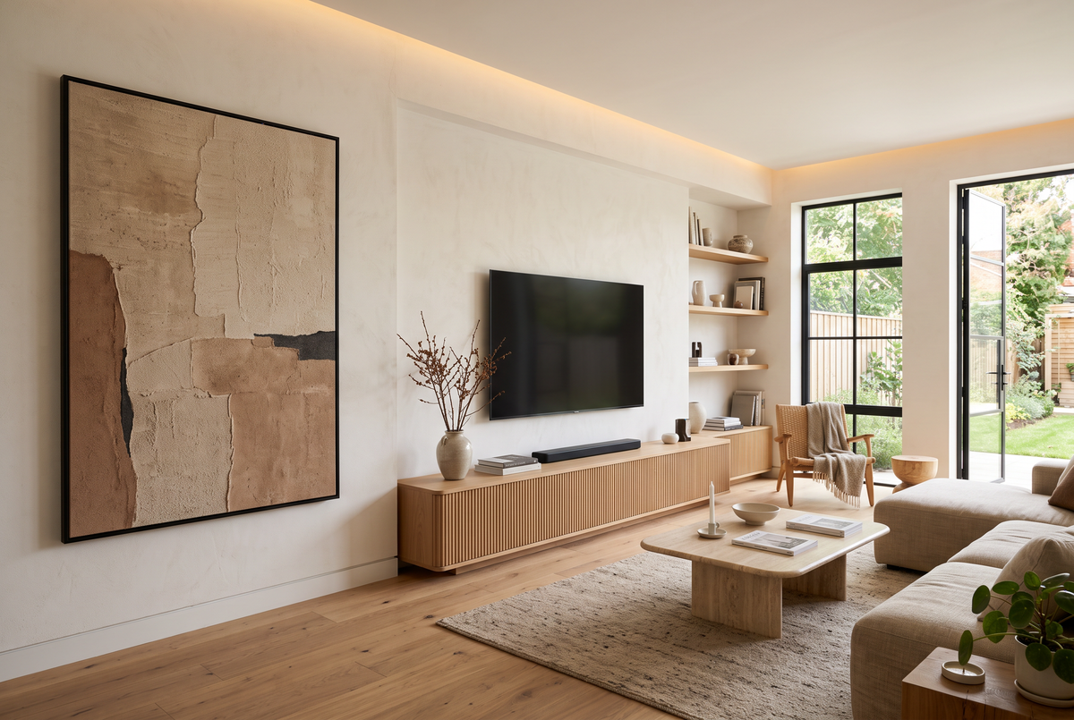 The Gallery Wall Trap: Why Surrounding a TV with Small Frames Fails