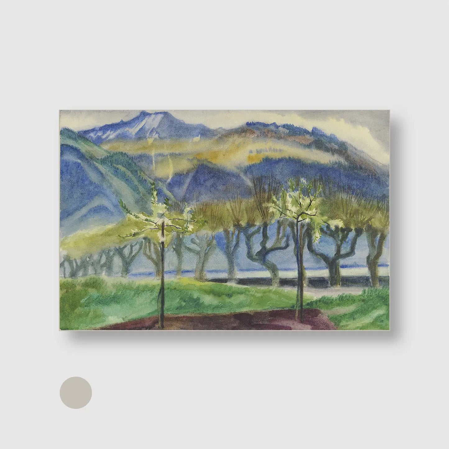 Near Clarens on Lake Geneva (1924) (Graphic Only) with Silver Frame - Serene Landscape Wall Art