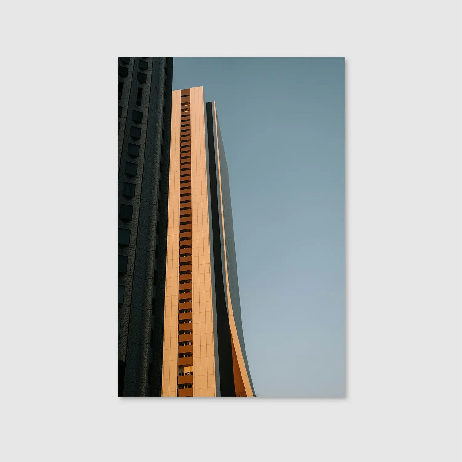 Golden Facade (Graphic Only) - Dramatic Urban Wall Art for Office
