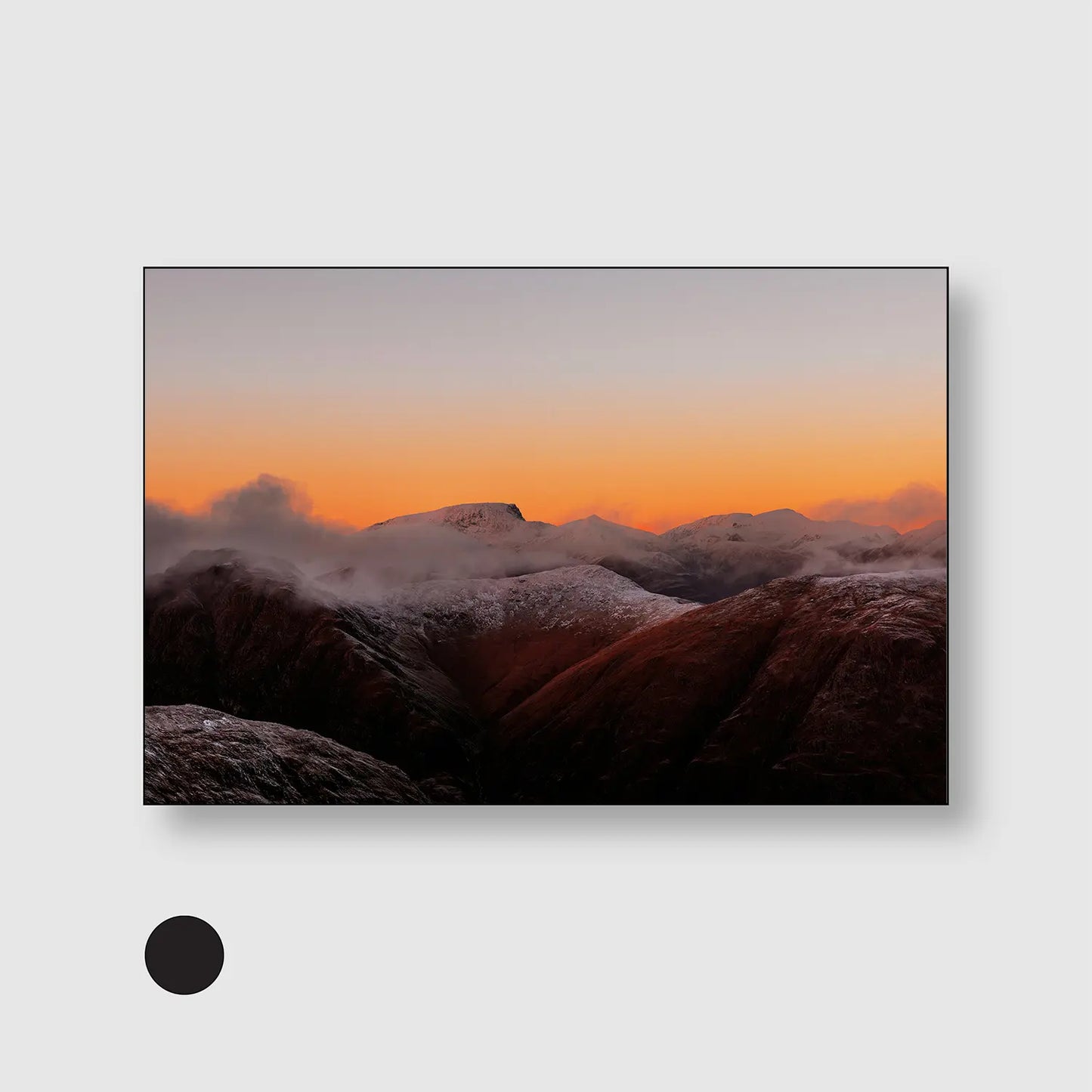 Alpenglow Ridge (Graphic Only) with Black Frame - Cozy Nature Wall Art