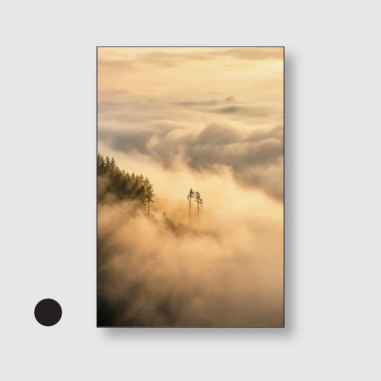Misty Clouds (Graphic Only) with Black Frame - Serene Nature Wall Art