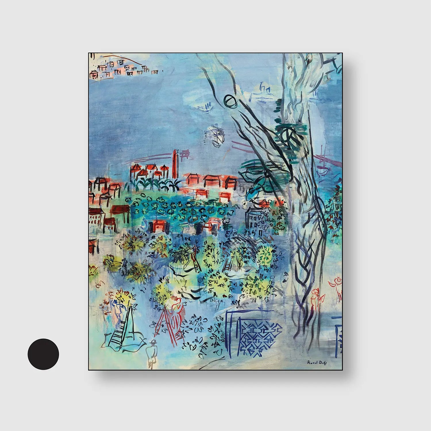 Study for Golfe-Juan (1926) (Graphic Only) with Black Frame - Playful Abstract Wall Art