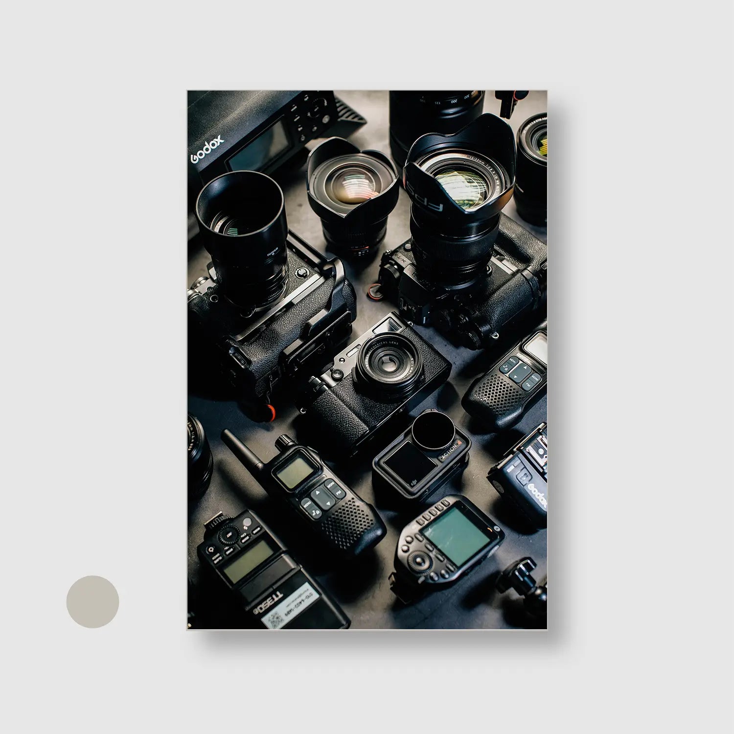 Through the Lens (Graphic Only) with Silver Frame - Playful Still life Wall Art