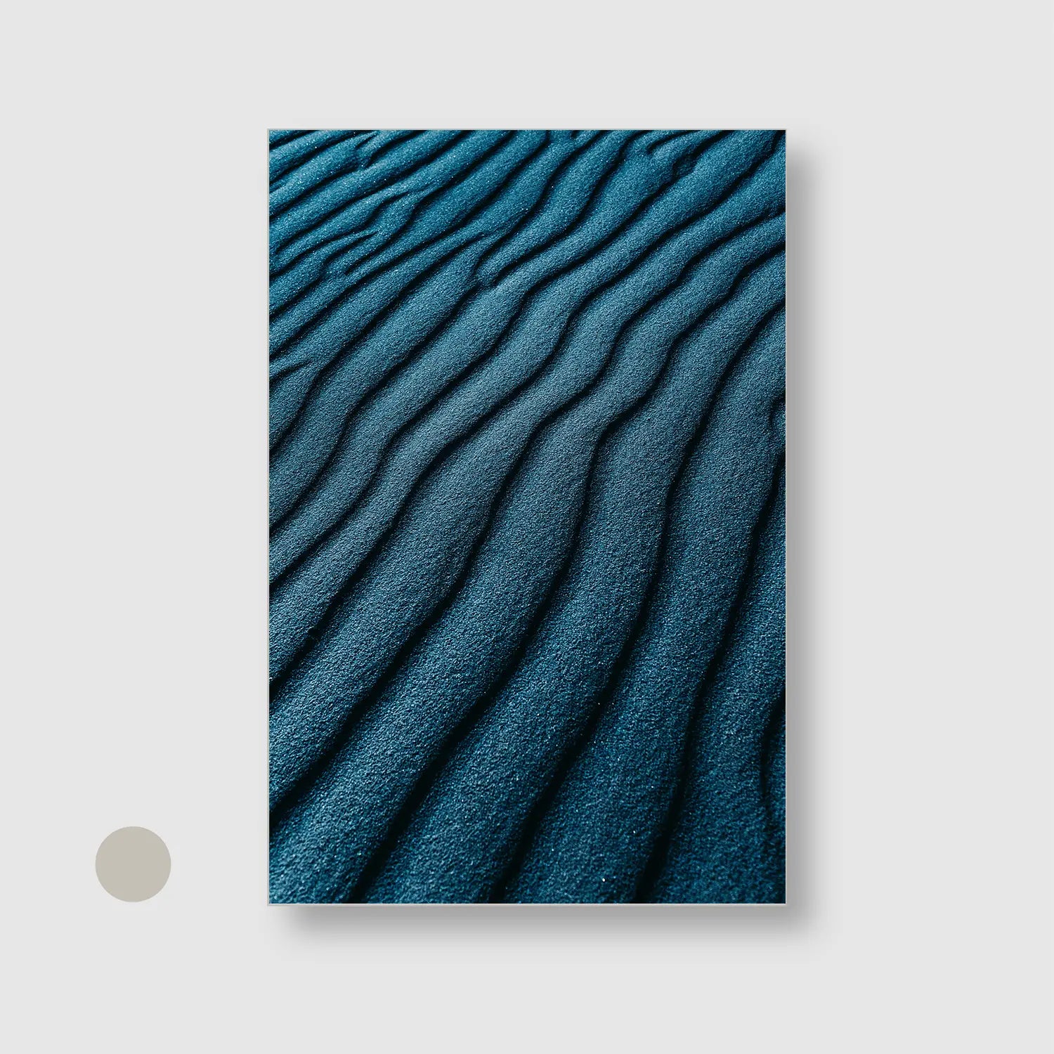 Blue Sand Ripples with Silver Frame - Minimal Texture Wall Art