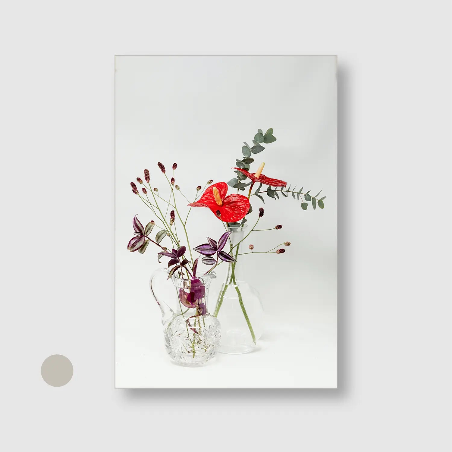 Botanical Balance (Graphic Only) with Silver Frame - Minimal Still life Wall Art