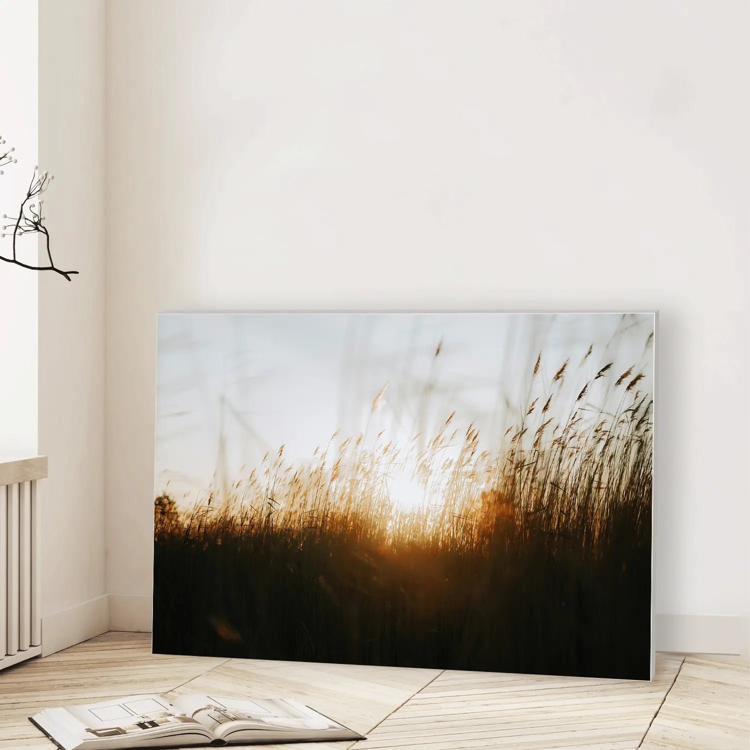 Grasses at Sunset (Graphic Only) Lifestyle View - Cozy Nature Wall Art