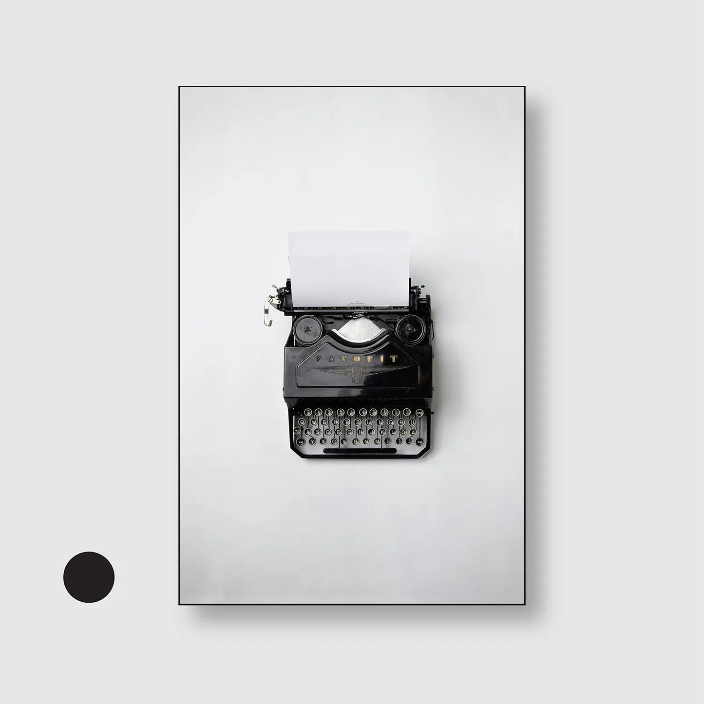 Blank Page (Graphic Only) with Black Frame - Minimal Still life Wall Art