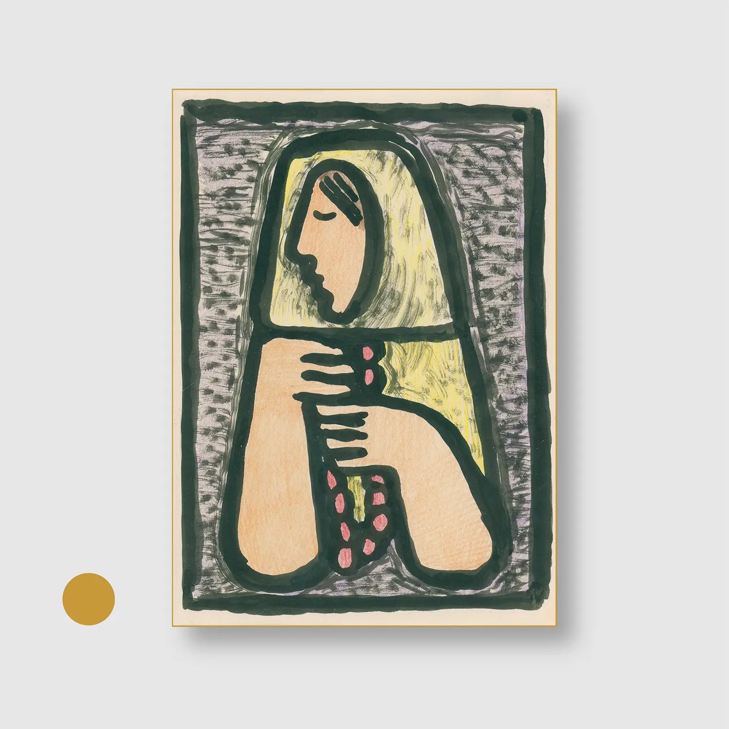 Woman with a Rosary (1933) with Gold Frame - Serene Religious Wall Art