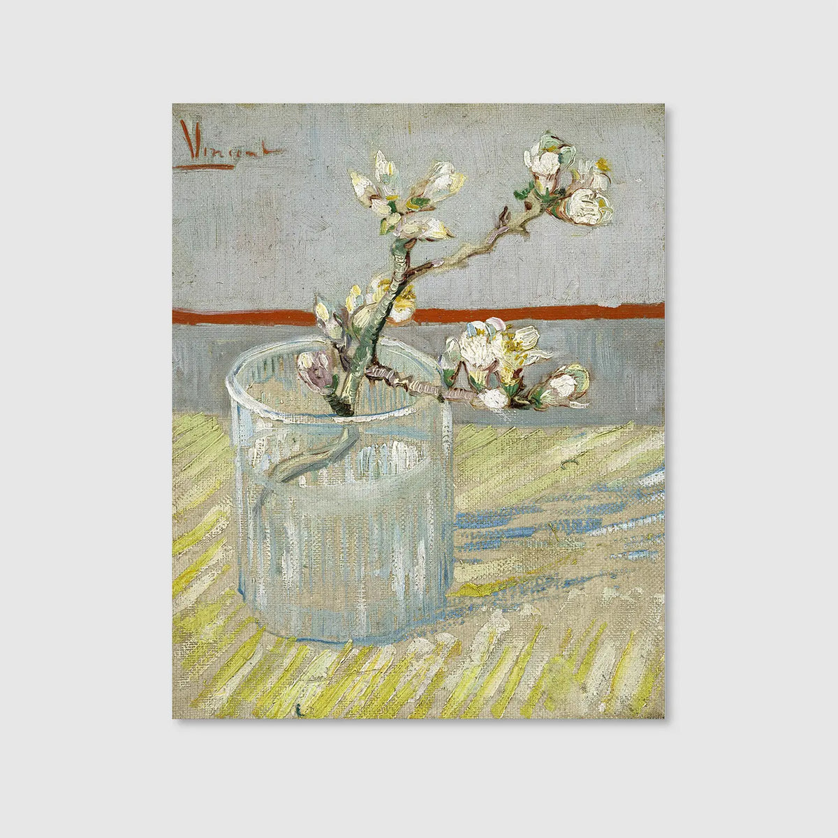 Sprig of Flowering Almond in a Glass