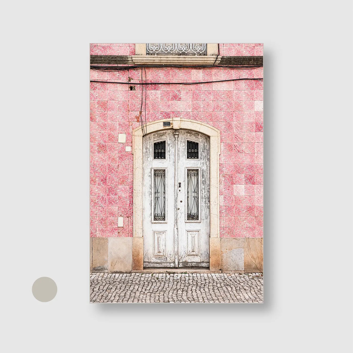 Rose Facade (Graphic Only) with Silver Frame - Minimal Urban Wall Art