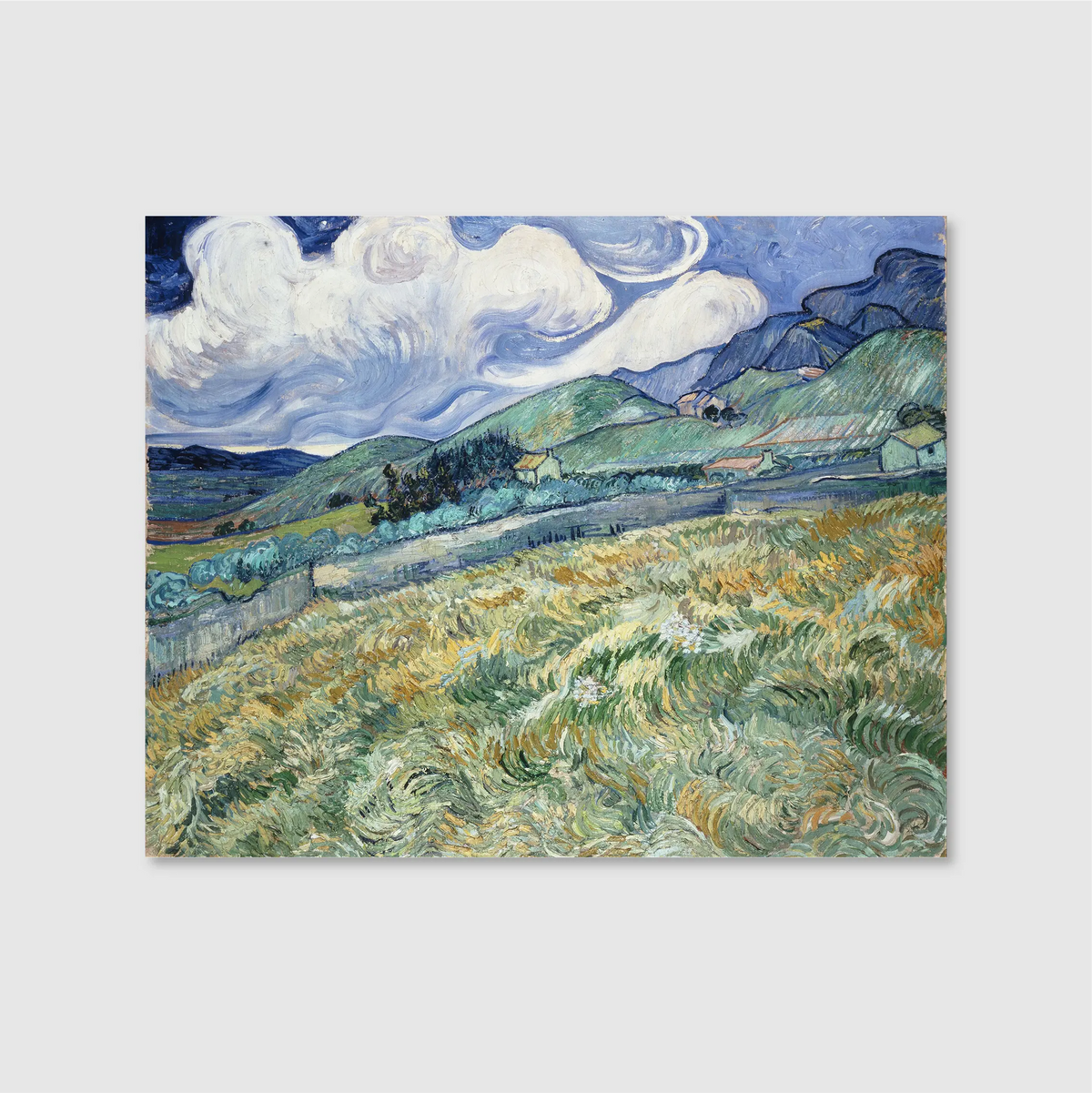 Wheat Field with Mountains in the Background