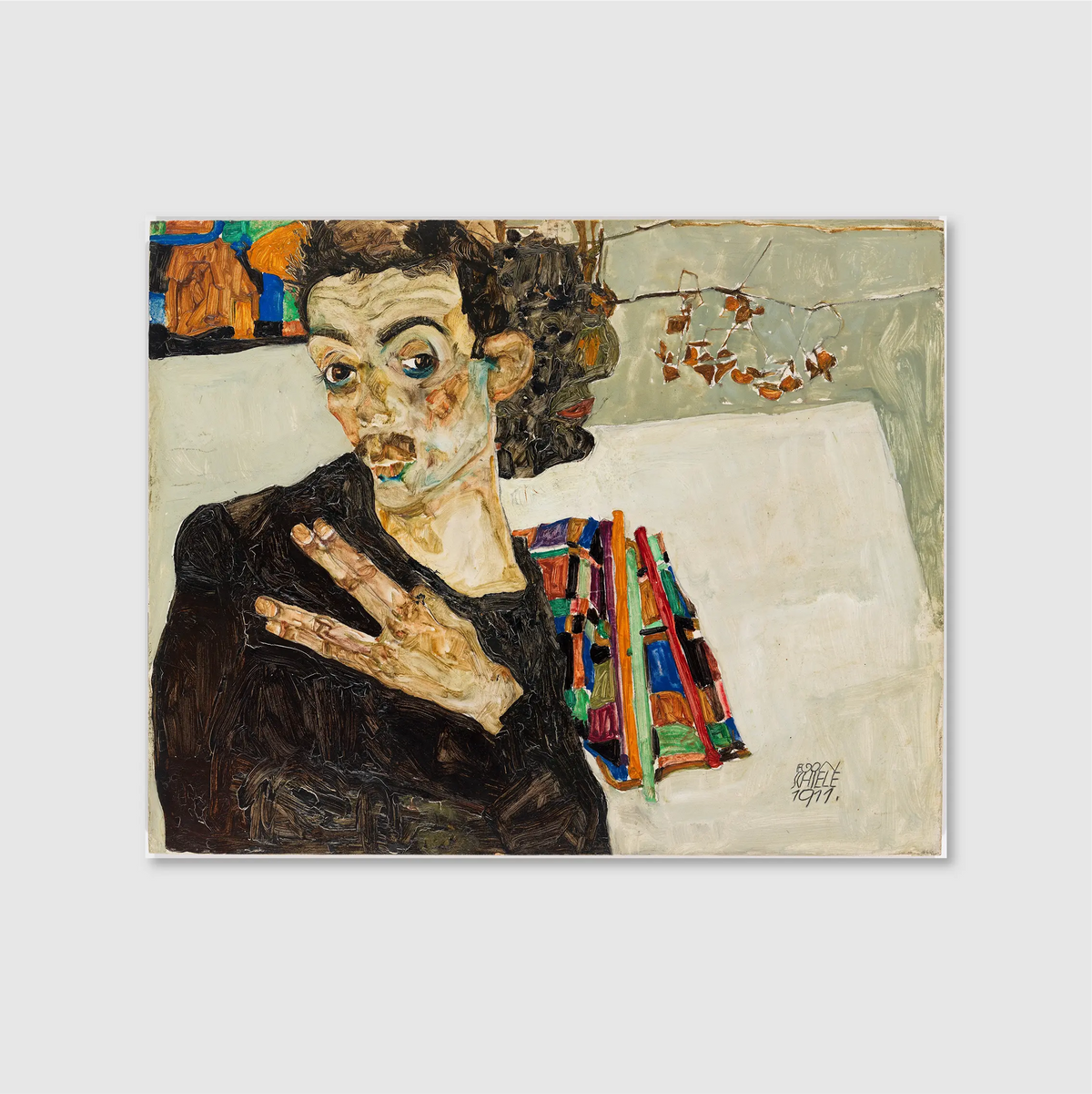 Self-Portrait with Striped Armsleeves