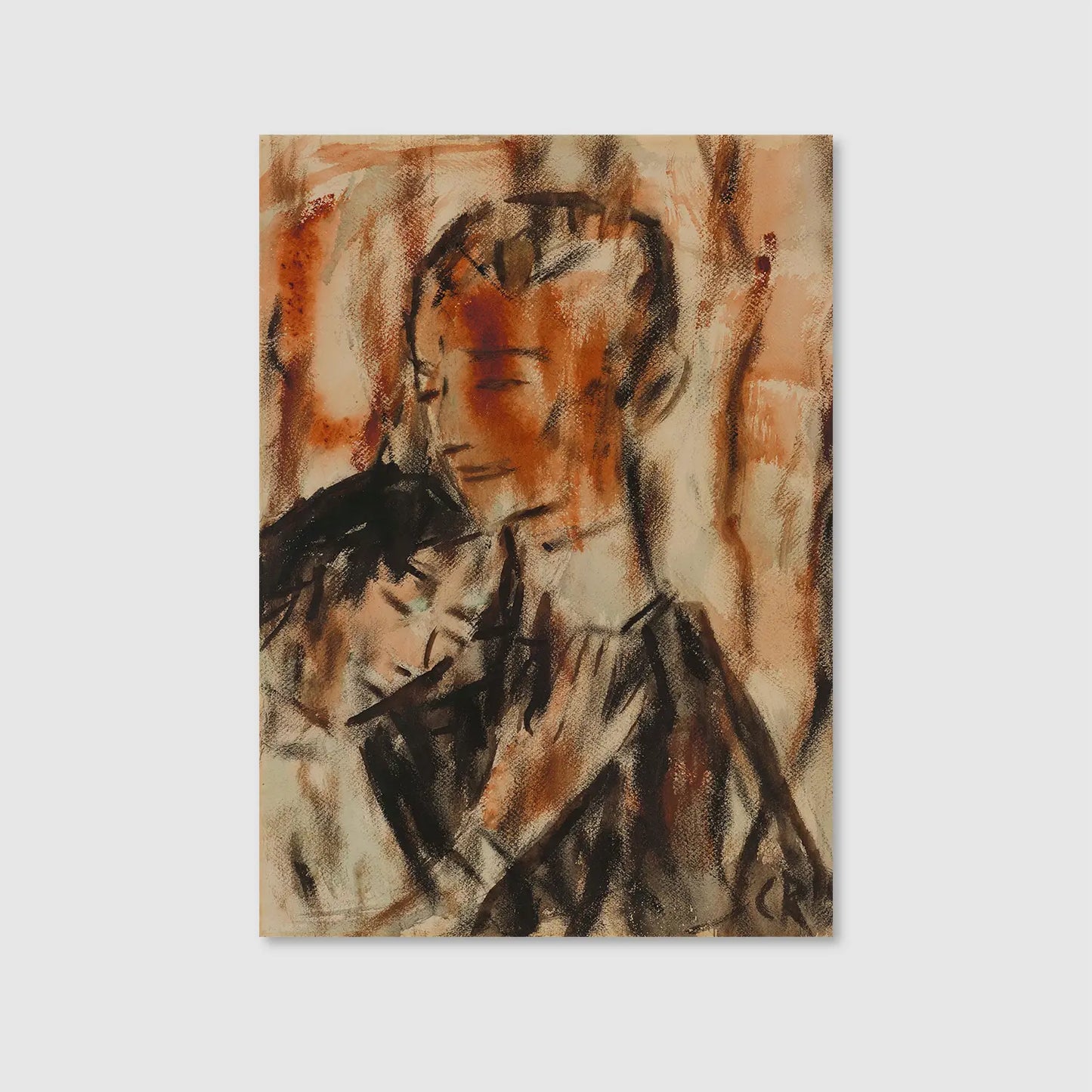 Lovers (1919) (Graphic Only) - Dramatic People Wall Art for Living room