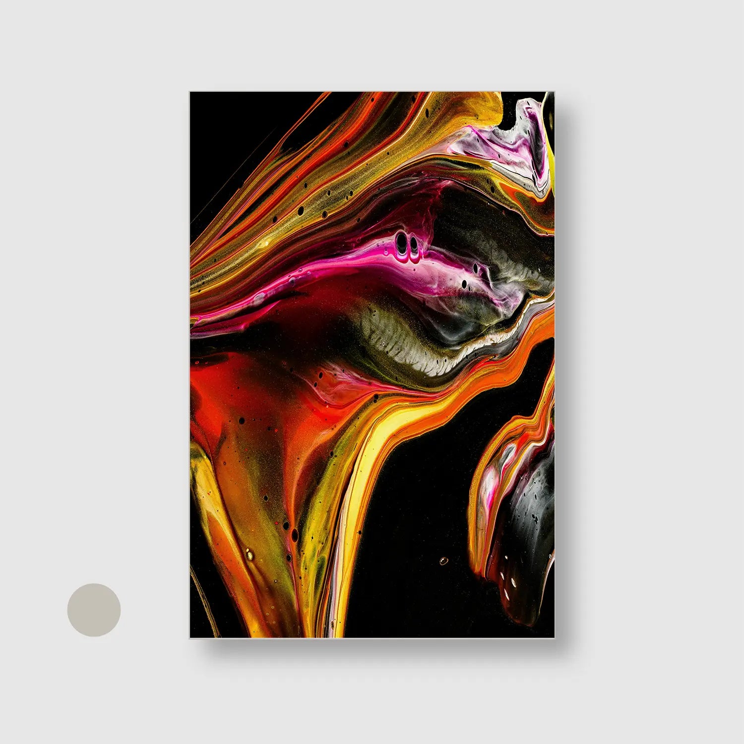 Molten Aurora (Graphic Only) with Silver Frame - Dramatic Abstract Wall Art