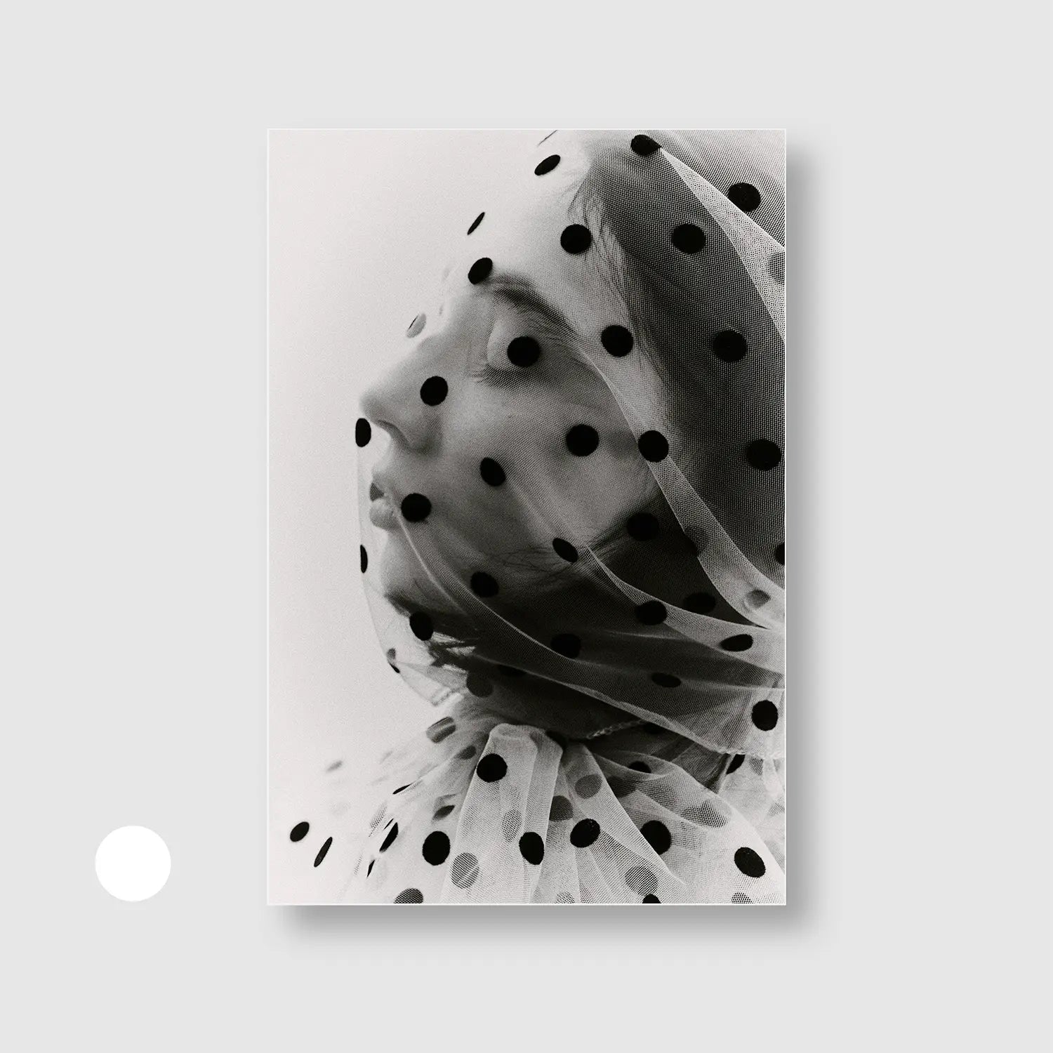 Veiled in Dots (Graphic Only) with White Frame - Intimate People Wall Art